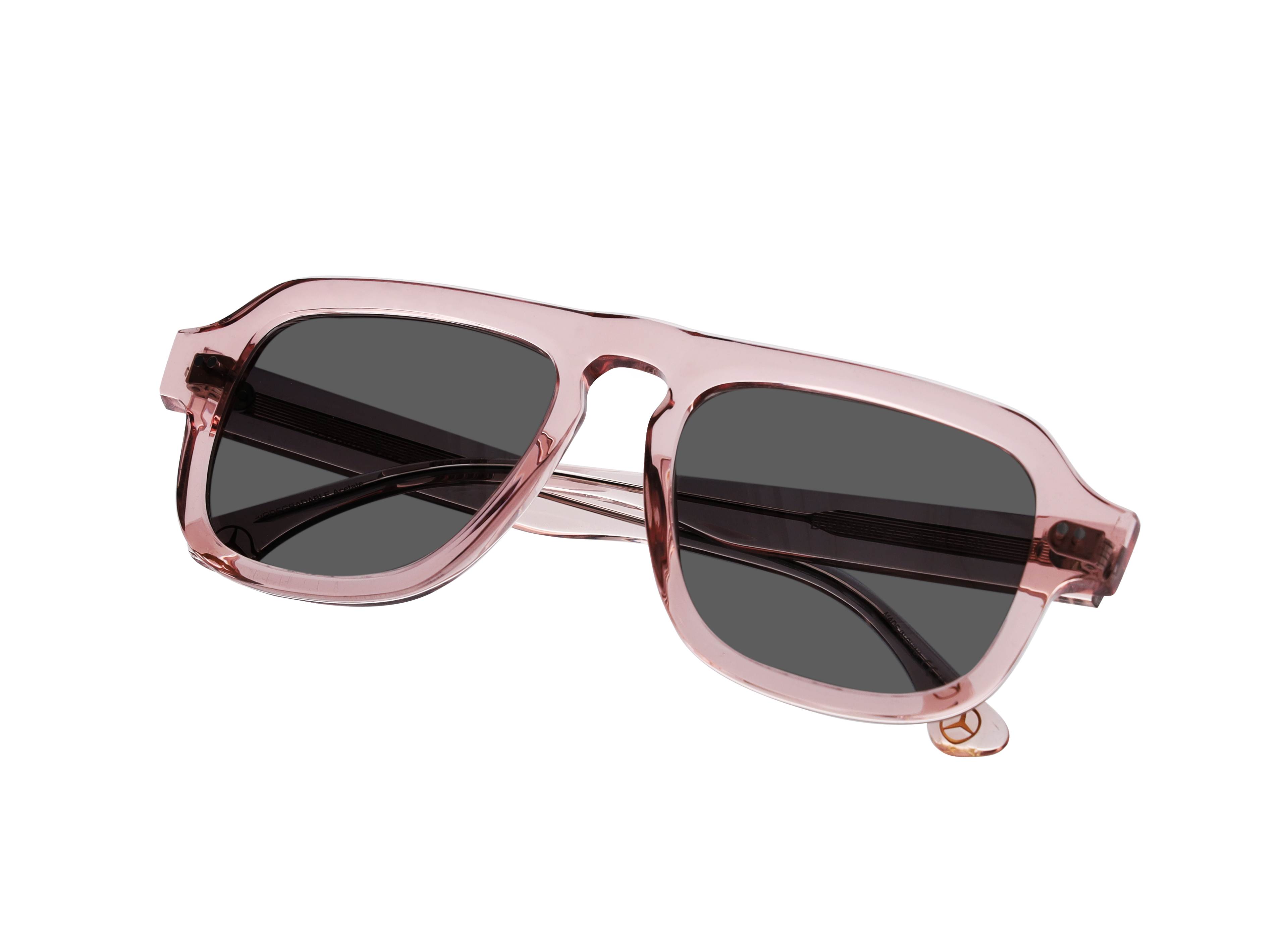Okulary przeciwsłoneczne, Unisex - różowe złoto / brunatny, octan, przezroczyste