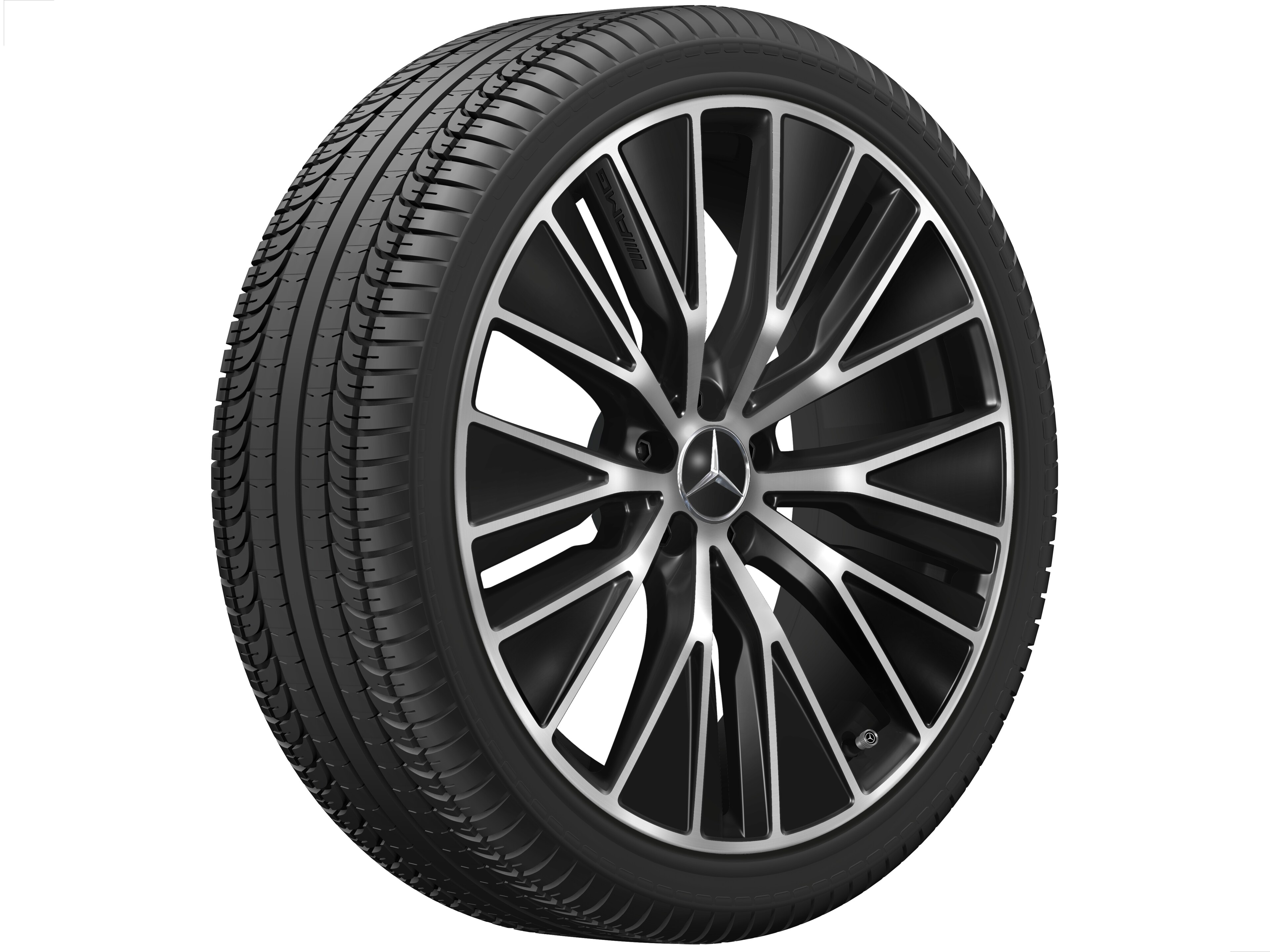 Obręcz AMG z lekkiego stopu, z ramionami w kształcie Y, 53,3 cm (21 cali), zoptymalizowane pod kątem aerodynamiki - 9,5 J x 21 ET 58,2, czerń, toczone na połysk