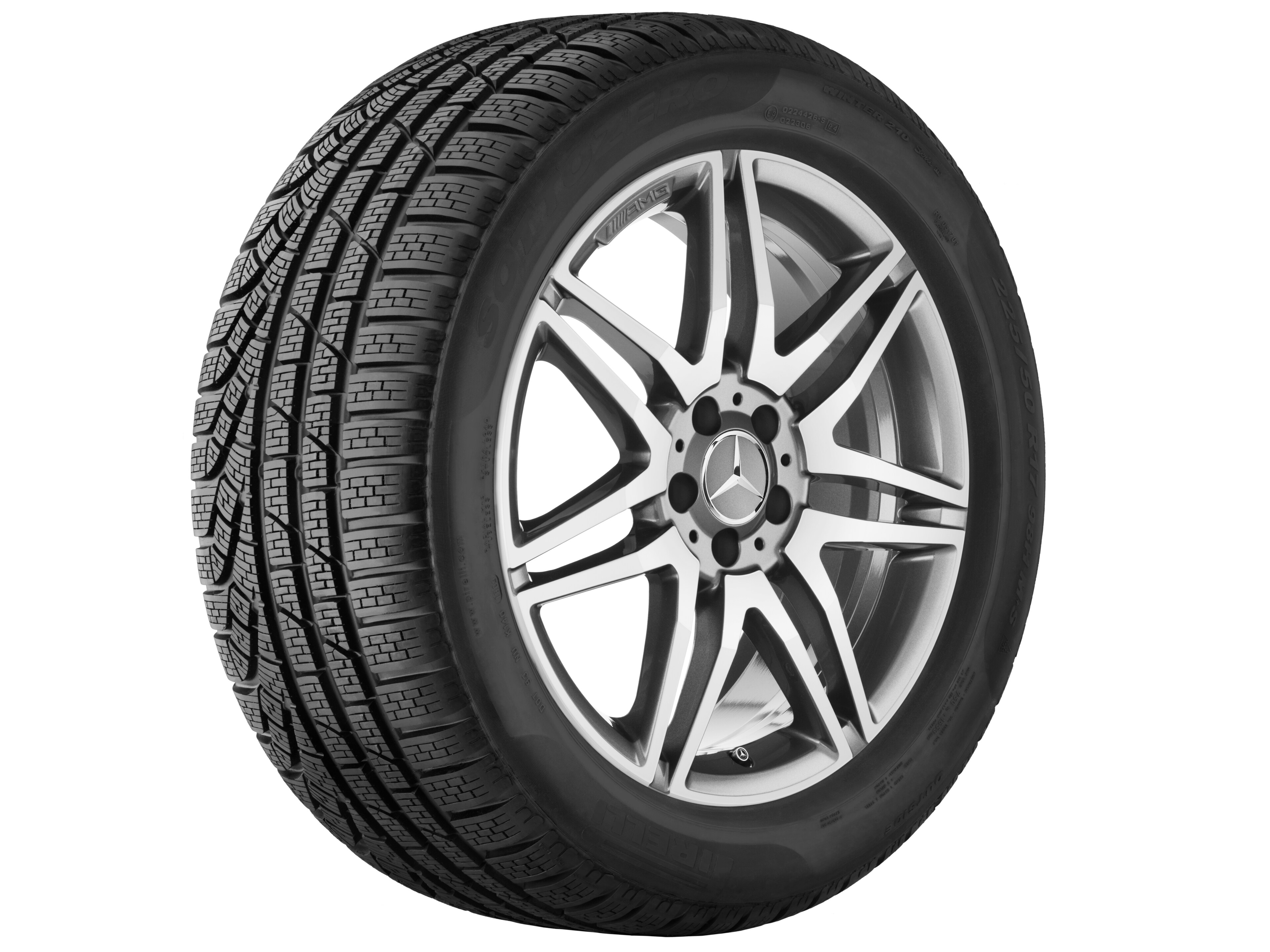 Obręcz AMG z 7 podwójnymi ramionami, 48,3 cm (19 cali) - 8,5 J x 19 ET 35,5, szarość tytanu, toczone na połysk