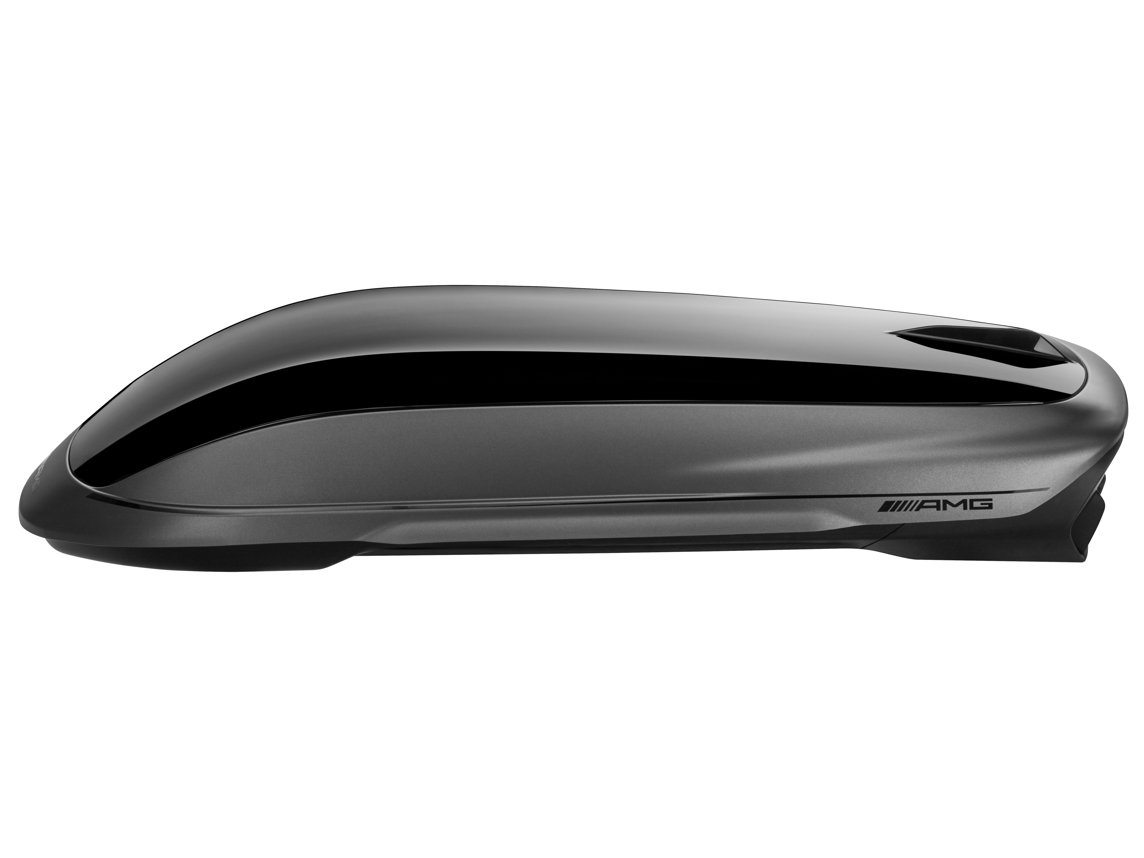 Boks dachowy AMG, 410 litrów - tworzywo sztuczne, czerń / szarość komety mango