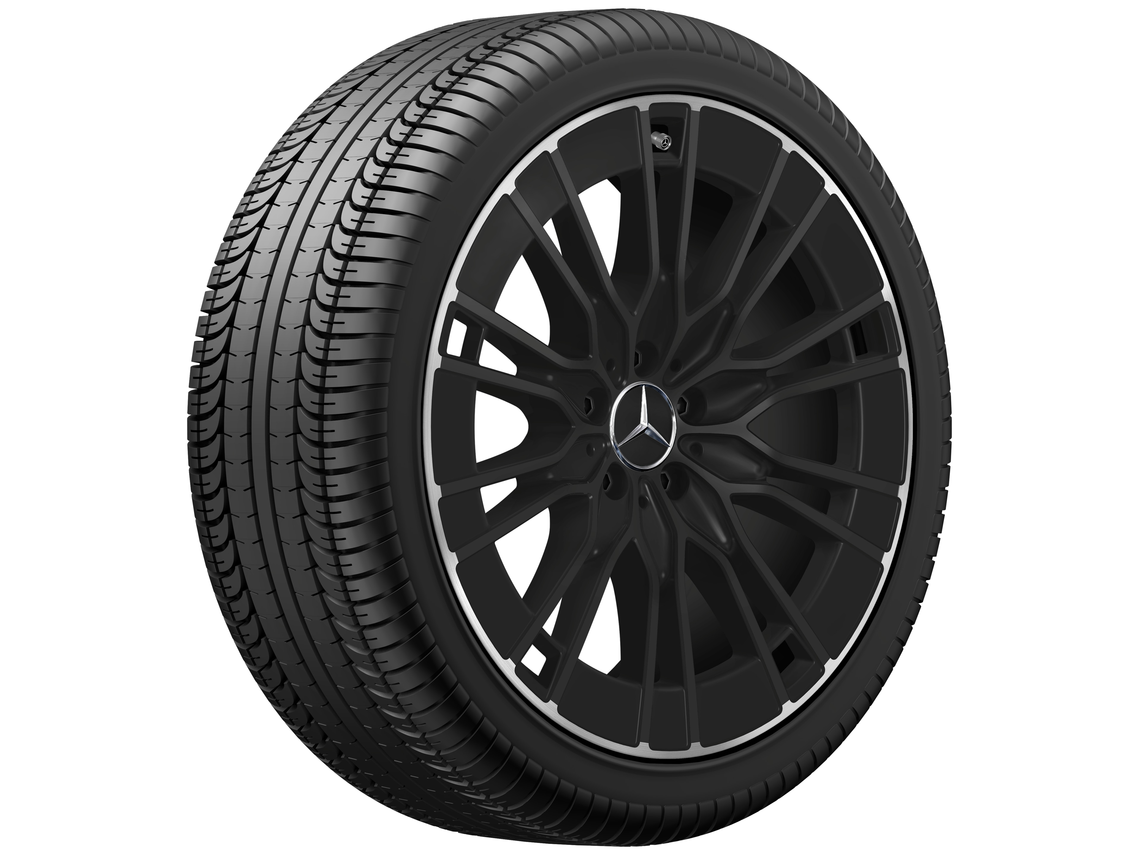 Obręcz z 10 podwójnymi ramionami, Aero, 50,8 cm (20 cali), Obrzeże obręczy polerowane na połysk - 8,5 J x 20 ET 35,5, czerń, toczone na połysk