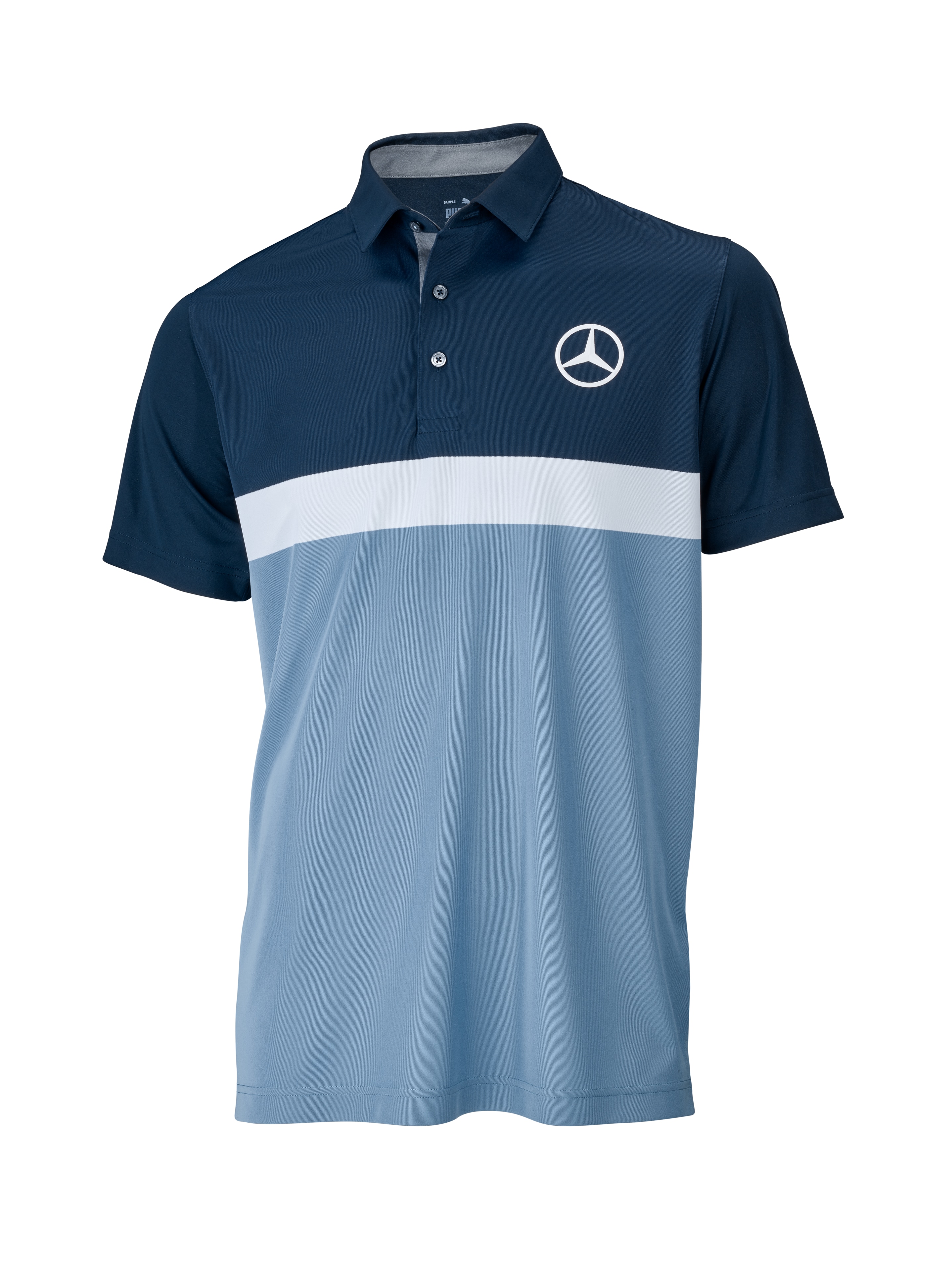 Męska koszulka polo na pole golfowe, Pure Colorblock - navy / zen blue / white, S