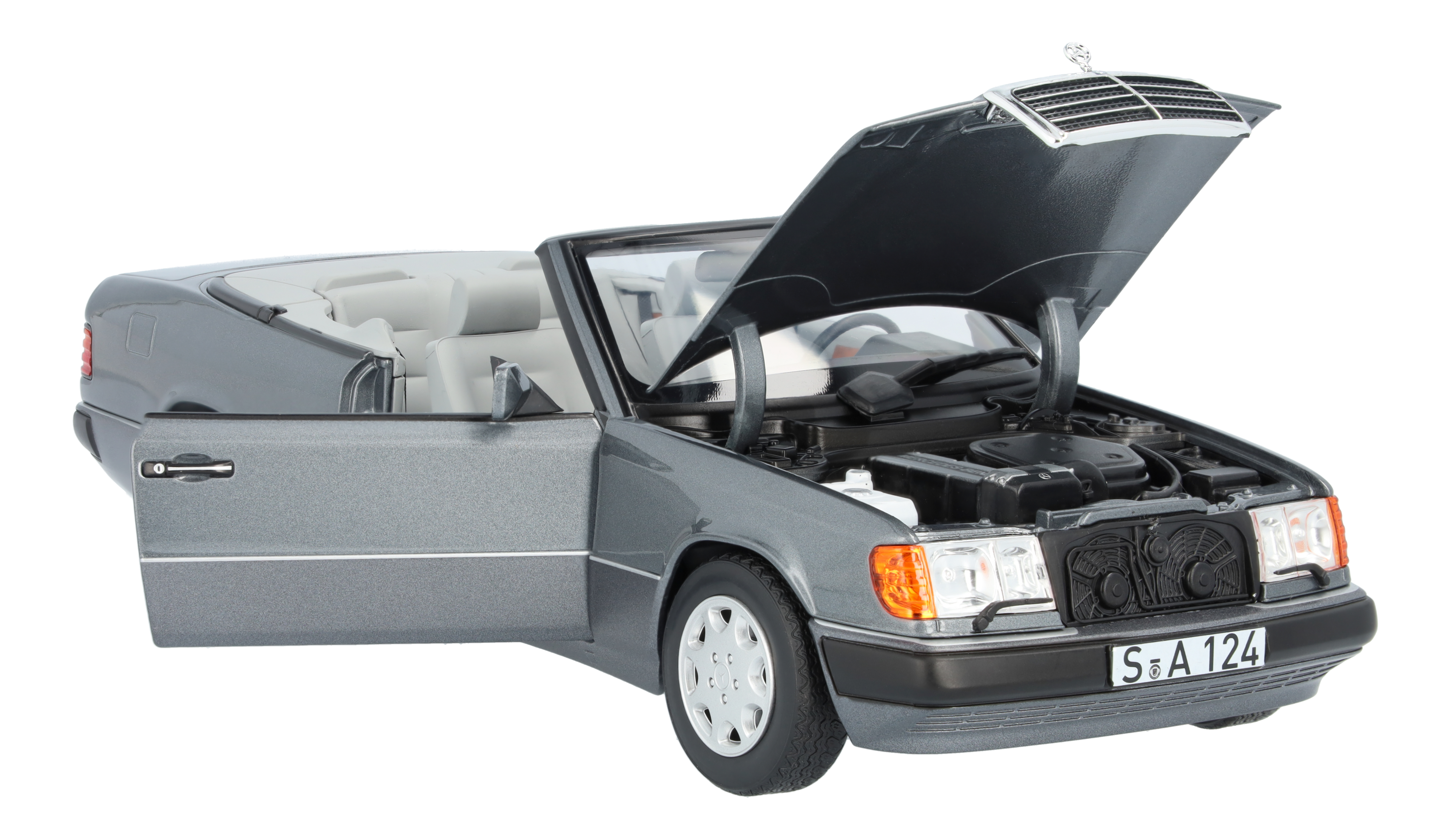 300 CE-24 Cabriolet A 124 (1991-1993) - szarość masy perłowej, Norev, 1:18