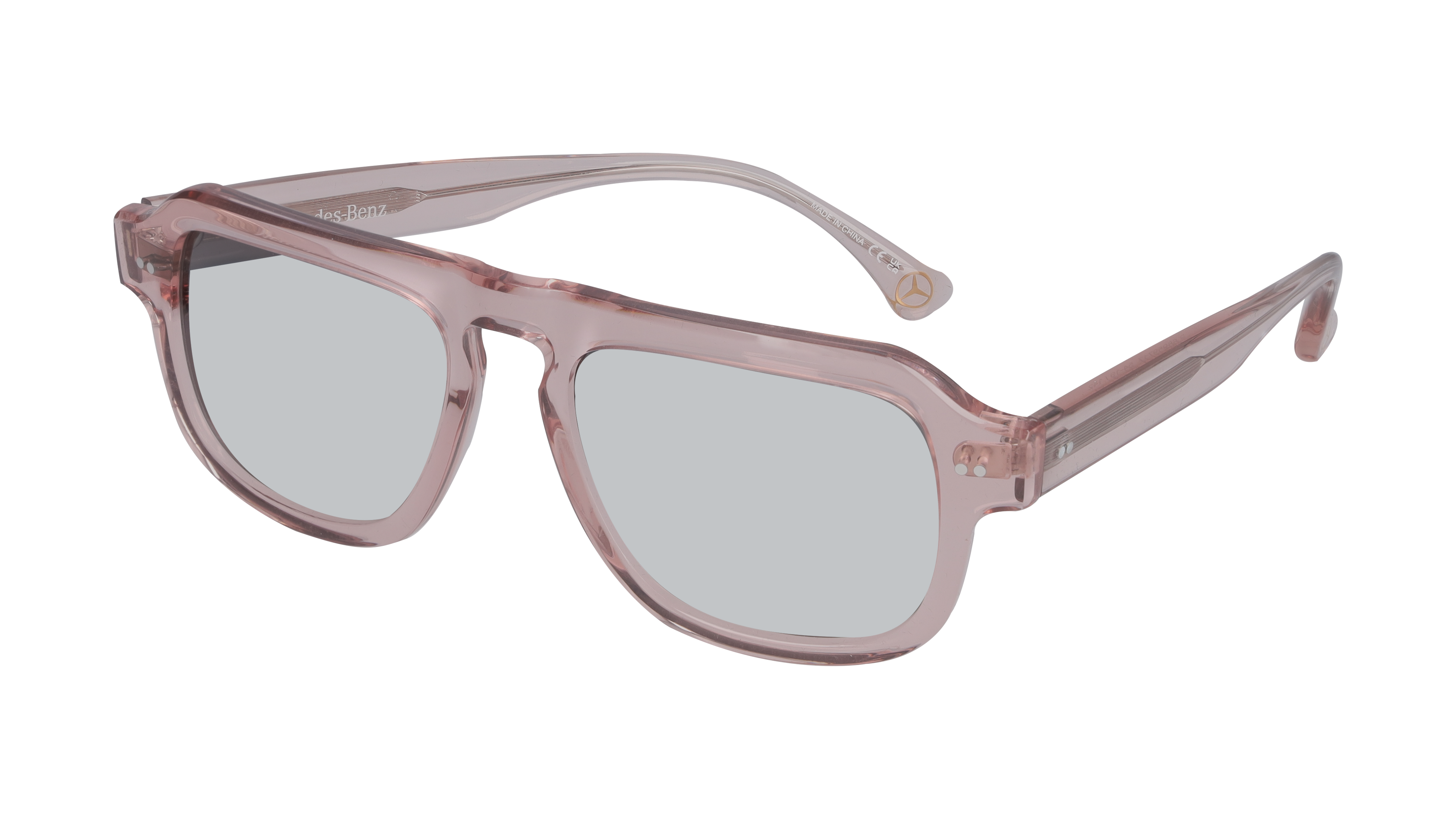 Okulary przeciwsłoneczne, Unisex - różowe złoto / brunatny, octan, przezroczyste