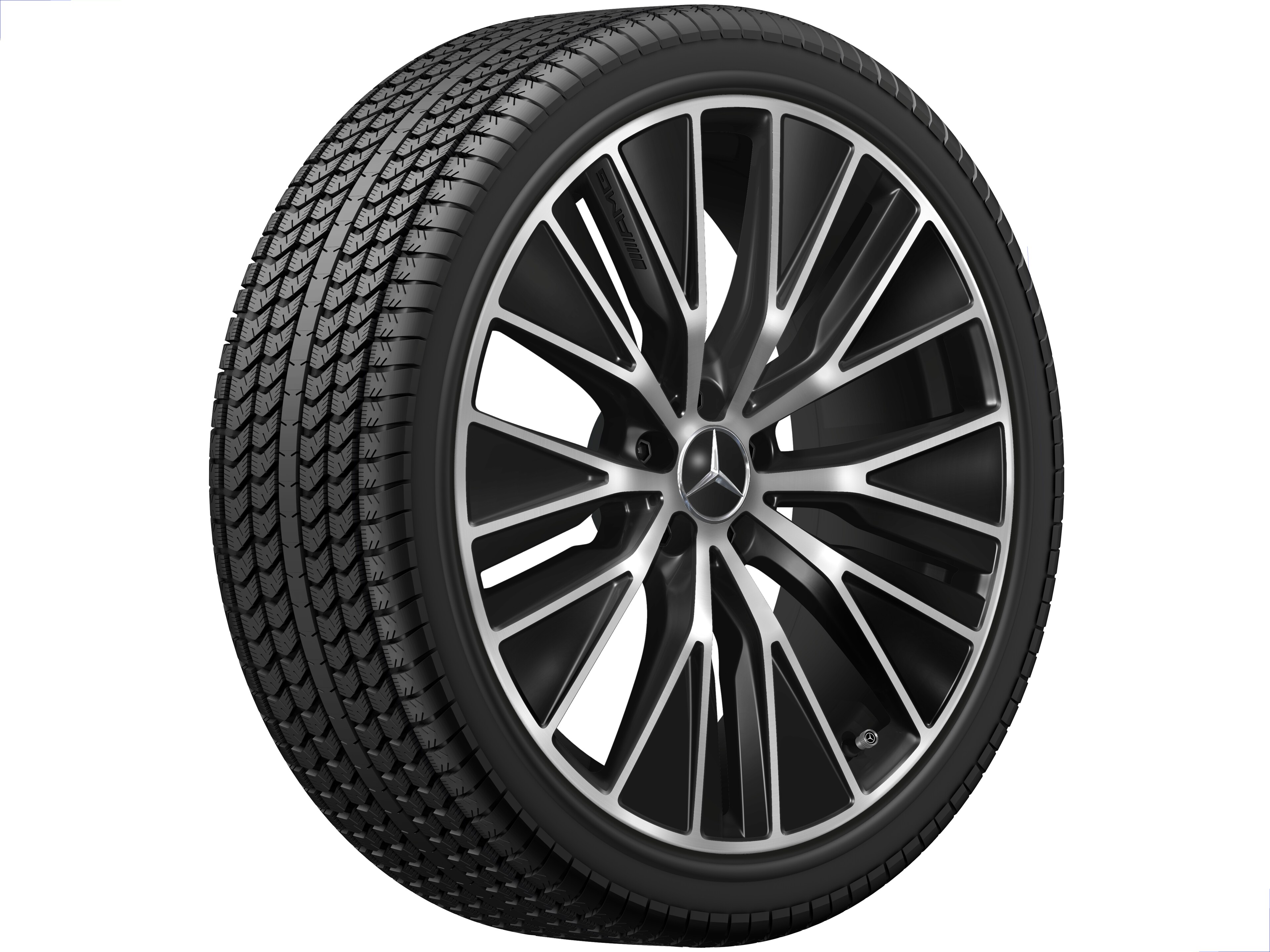 Obręcz AMG z lekkiego stopu, z ramionami w kształcie Y, 53,3 cm (21 cali), zoptymalizowane pod kątem aerodynamiki - 9,5 J x 21 ET 58,2, czerń, toczone na połysk