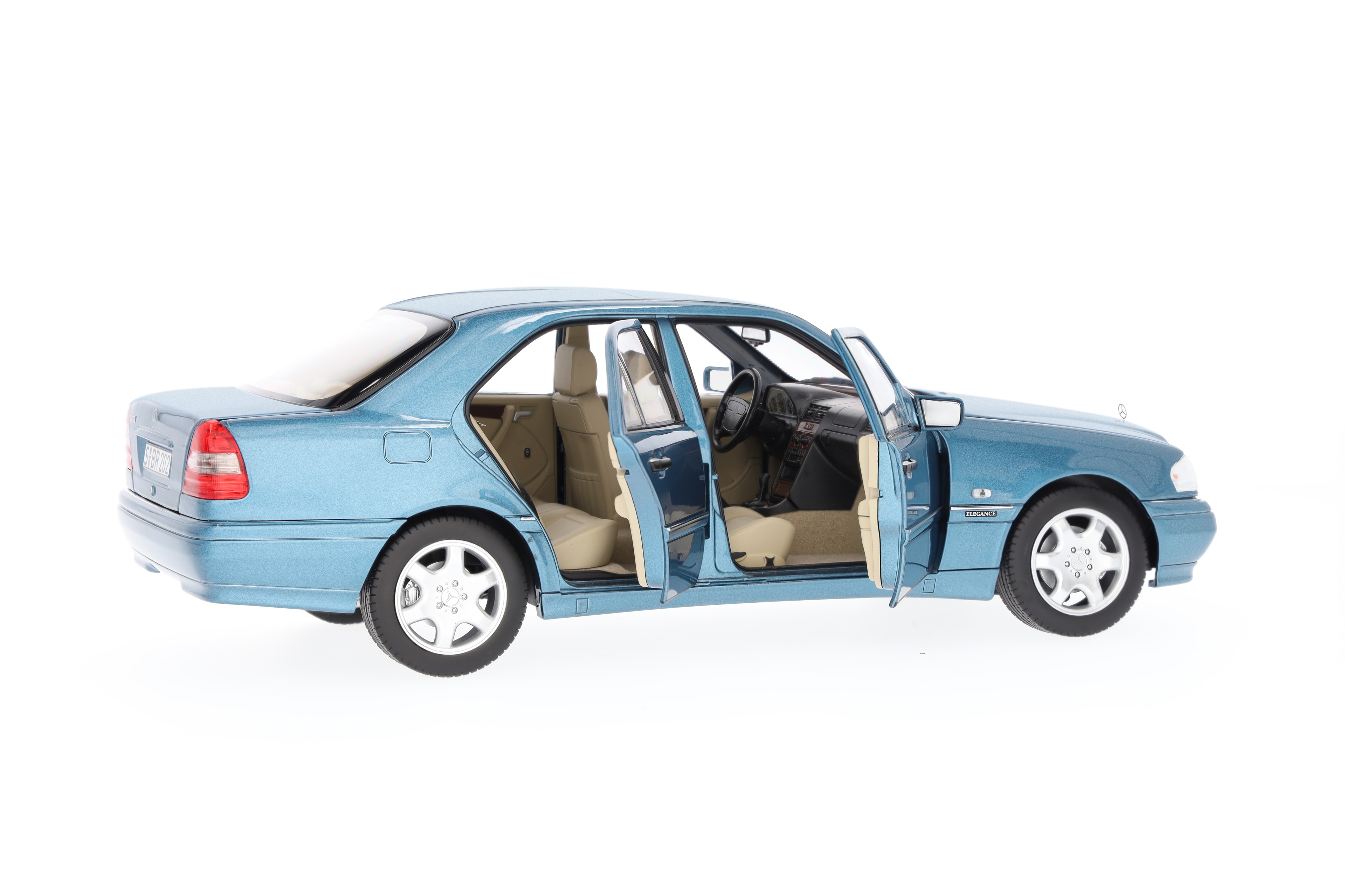 C 200 limuzyna W 202 (1997-2001) - niebieski akwamaryn, Norev, 1:18