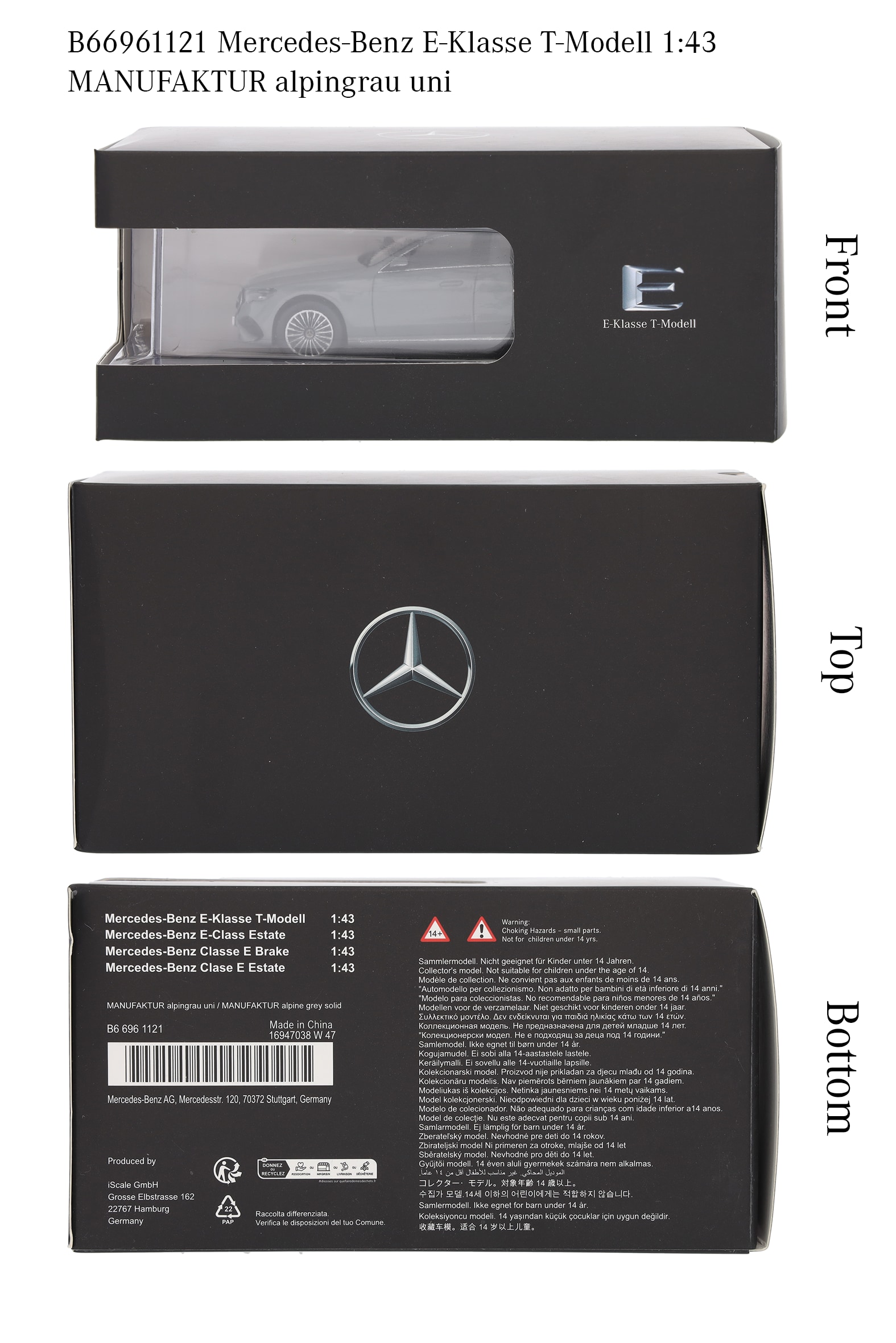 Klasa E, Kombi, AMG Line, S214 - MANUFACTORY alpine grey uni, iScale, 1:43