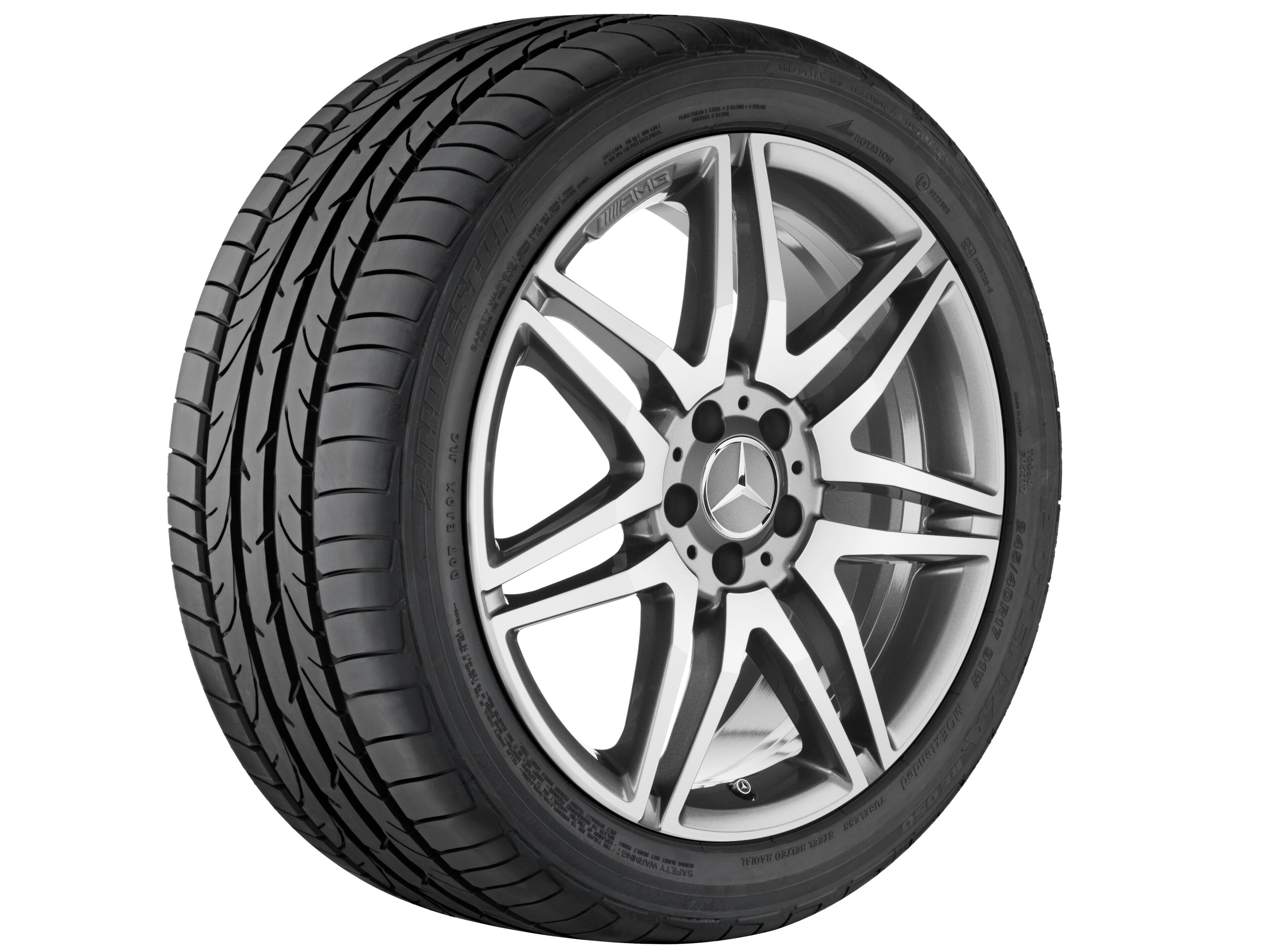 Obręcz AMG z 7 podwójnymi ramionami, 48,3 cm (19 cali) - 8,5 J x 19 ET 35,5, szarość tytanu, toczone na połysk