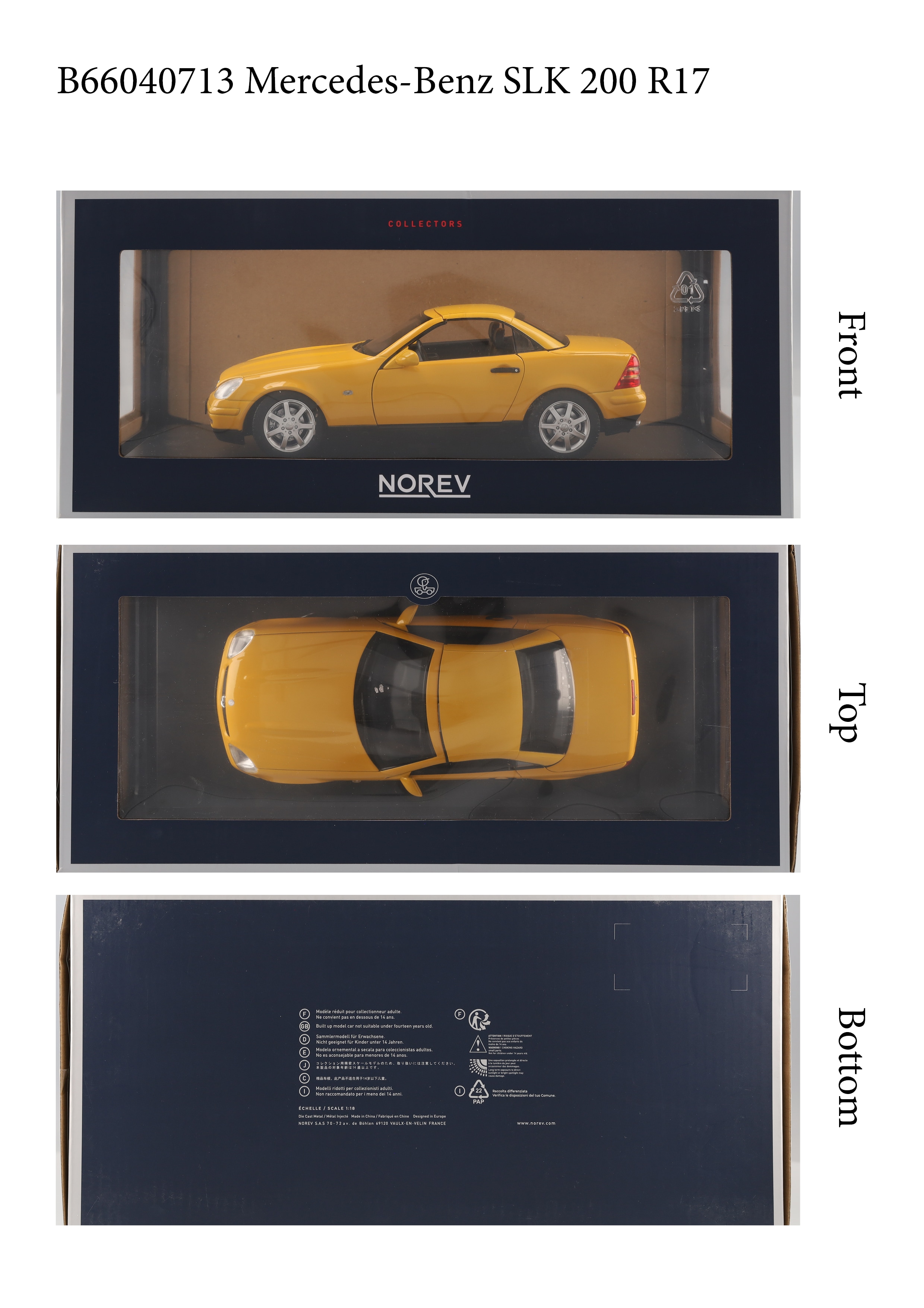 SLK 200 Roadster R170 (1996–2000) - yellowstone, Norev, 1:18
