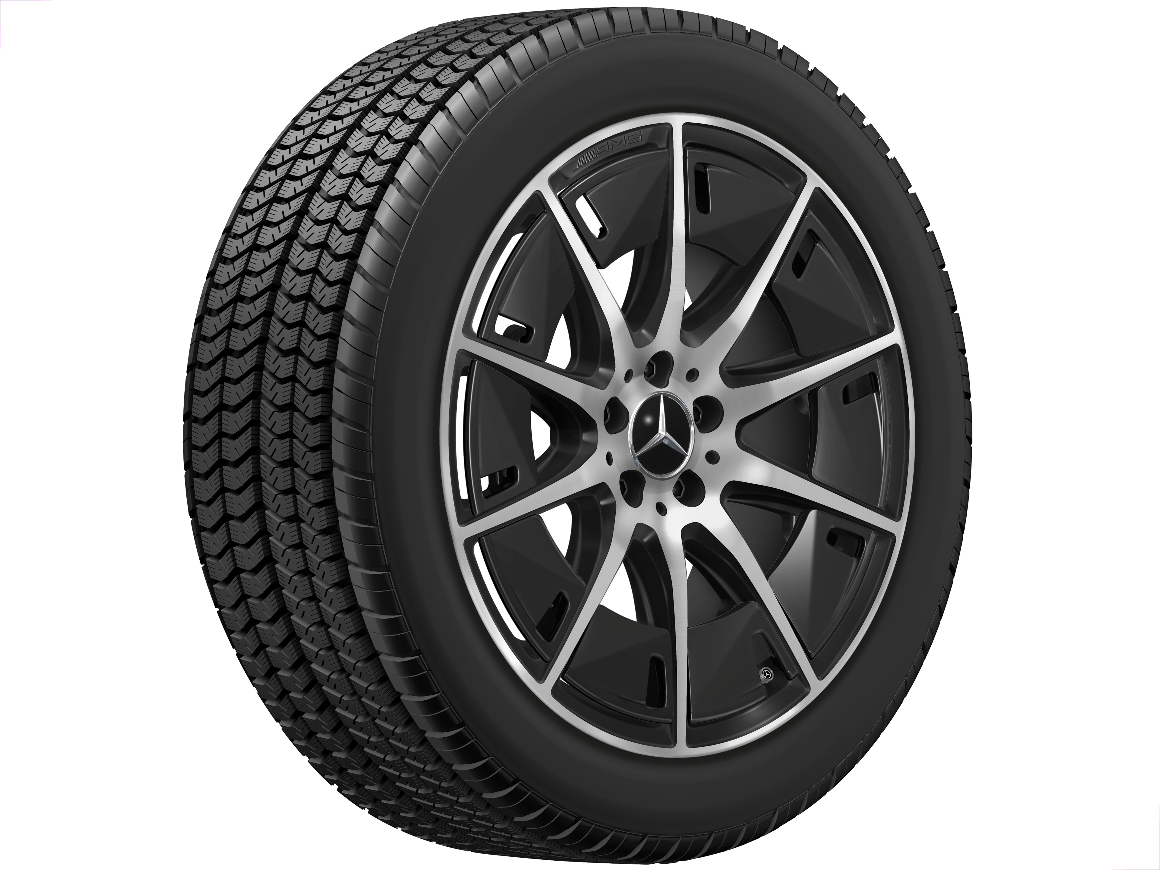 Obręcz AMG z lekkiego stopu, 10-ramienne, 50,8 cm (20 cali), zoptymalizowane pod kątem aerodynamiki - 9,5 J x 20 ET 58,2, czerń, toczone na połysk