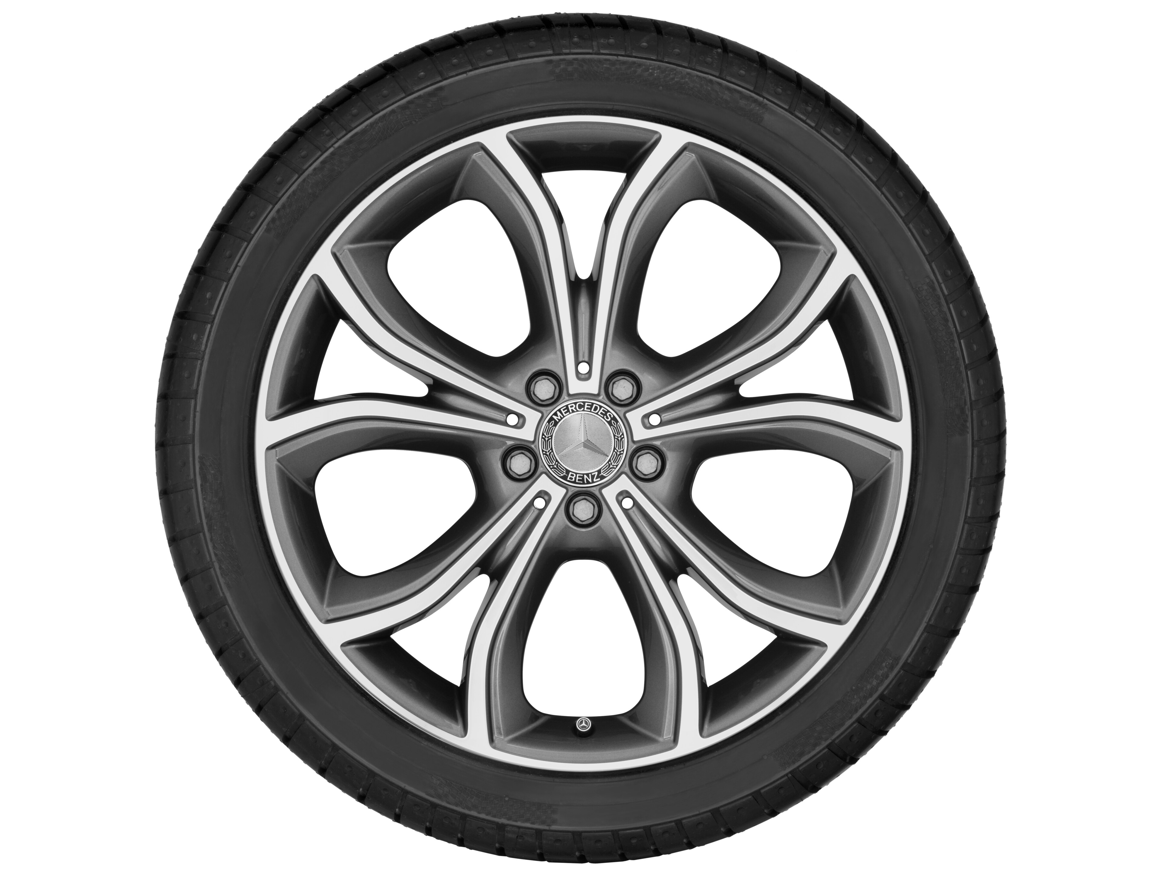 Obręcz z 5 podwójnymi ramionami, 50,8 cm (20 cali), polerowane na połysk - 9 J x 20 ET 53, tremolit-metallic, toczone na połysk