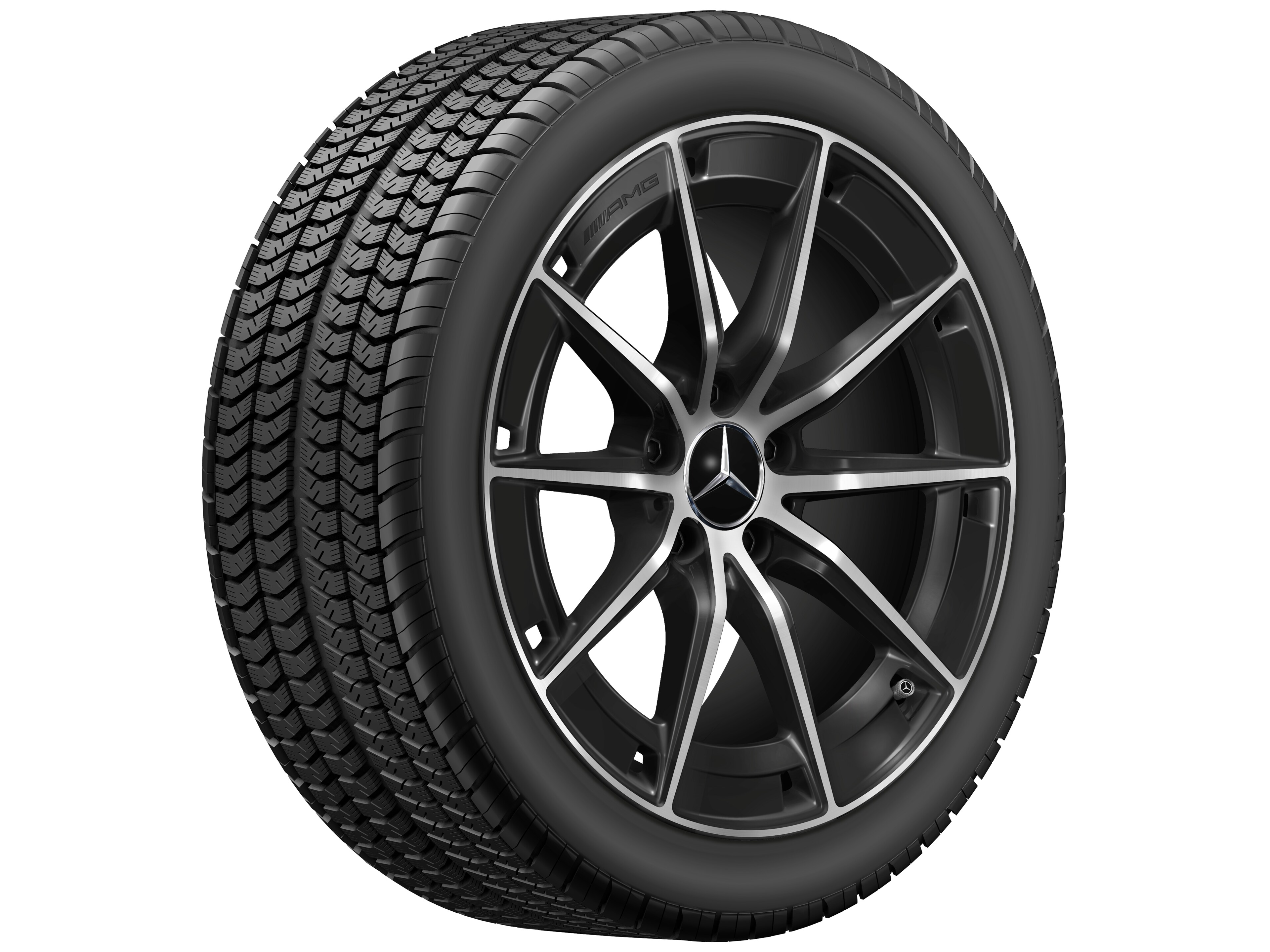 Obręcz AMG 10-ramienna, 45,7 cm (18 cali) - 8 J x 18 ET 40, czerń, toczone na połysk