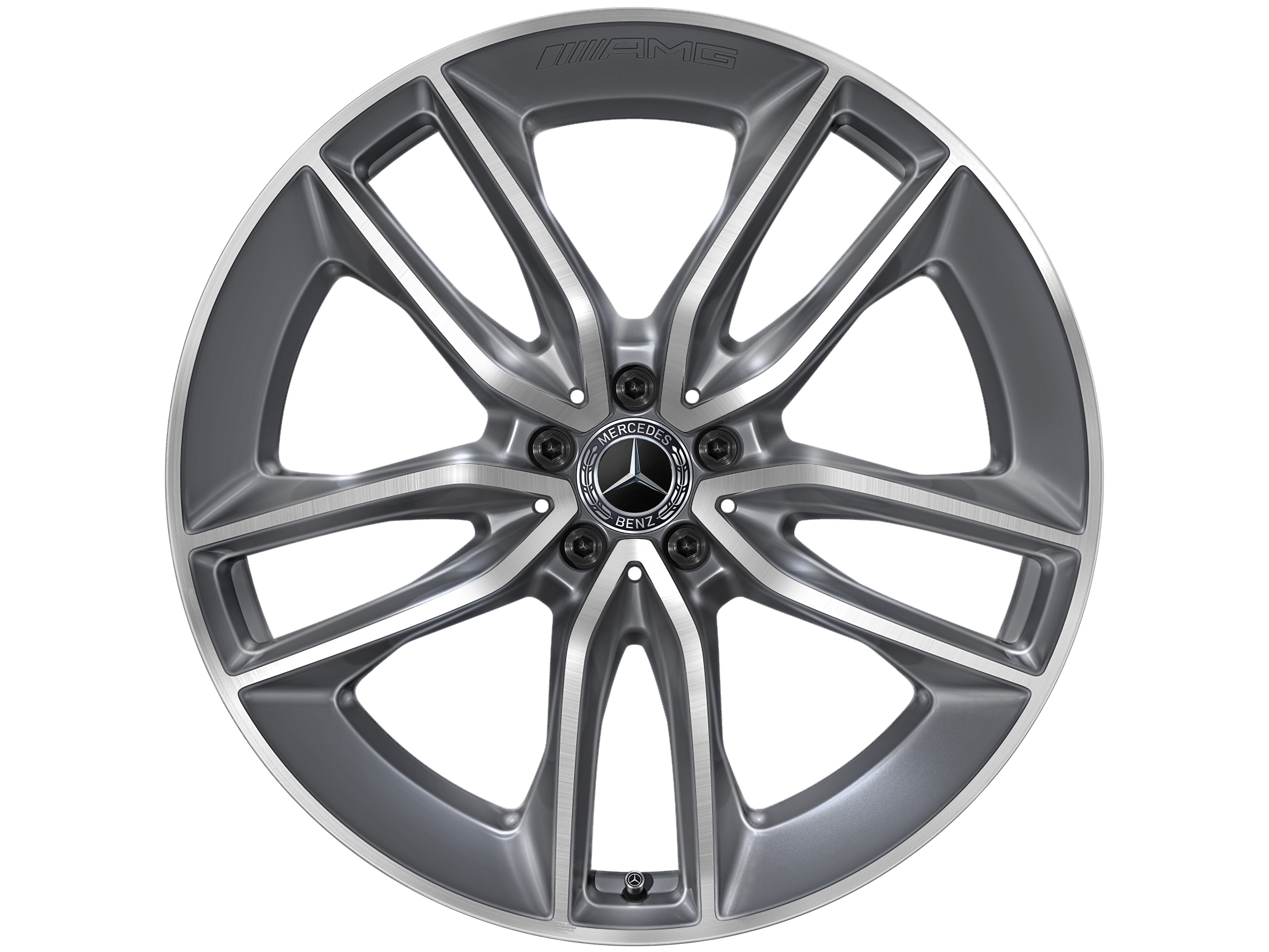 Obręcz AMG z 5 podwójnymi ramionami, 55,9 cm (22 cale) - 11 J x 22 ET 50, tremolit-metallic, toczone na połysk