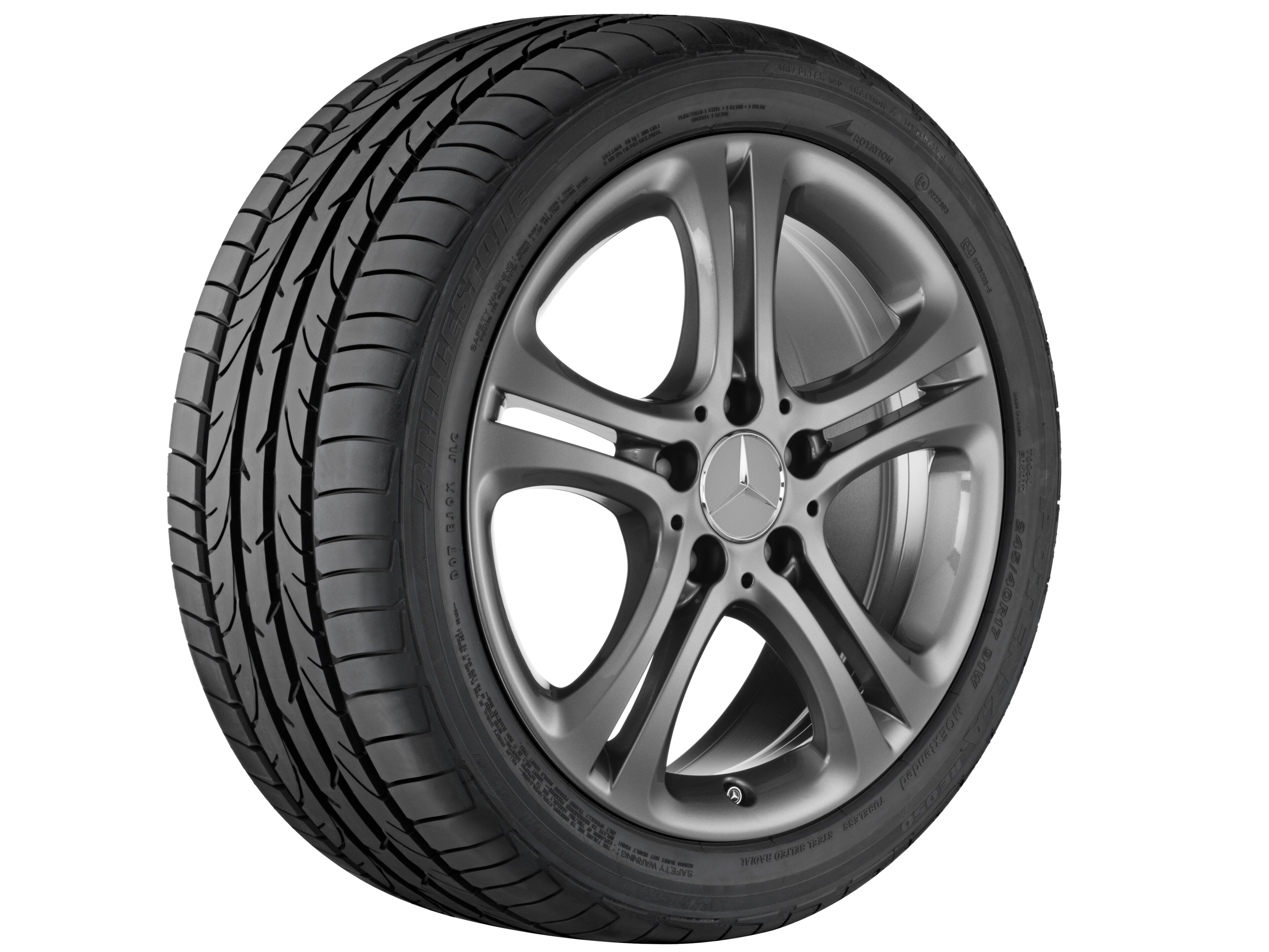 Obręcz z 5 podwójnymi ramionami, 43,2 cm (17 cali) - 7,5 J x 17 ET 52,5, tremolit-metallic, lakierowane