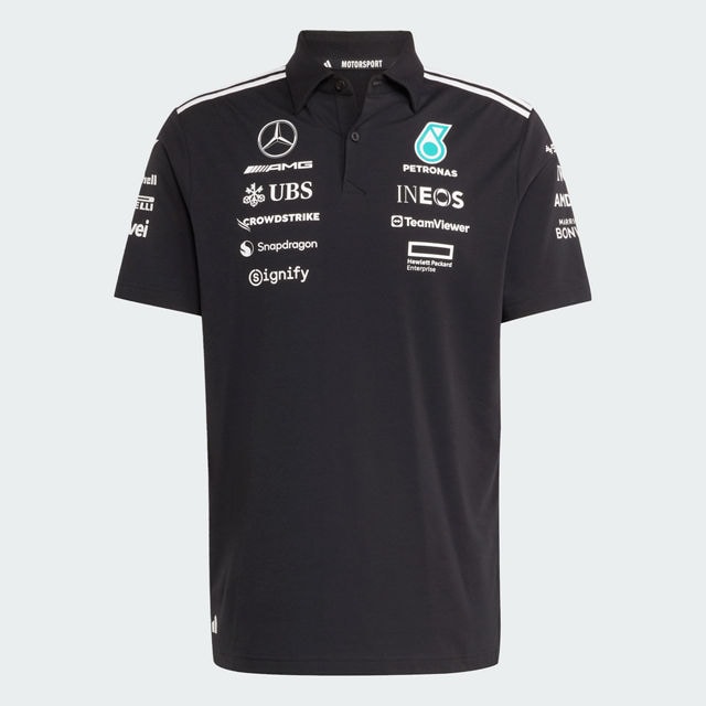 Męska koszulka polo, Team, Mercedes-AMG F1 - czerń, S