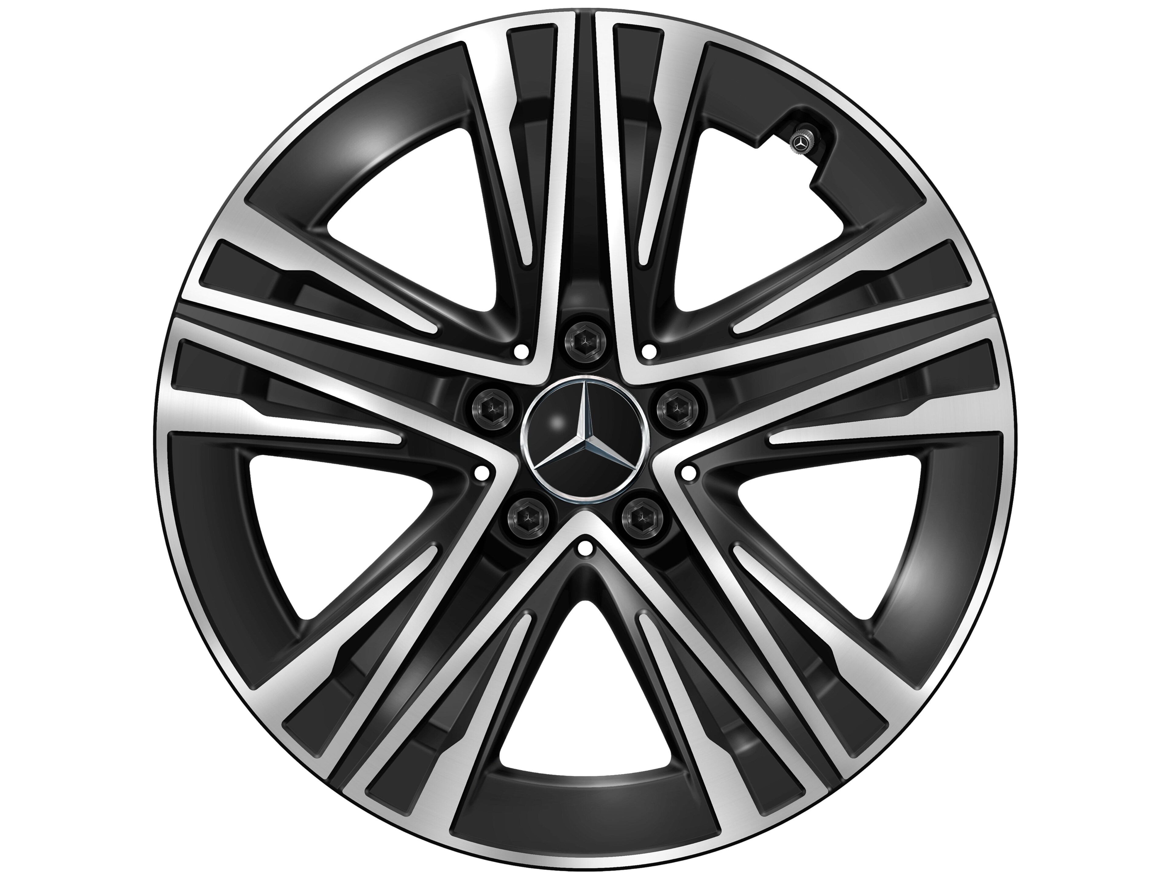 Obręcz z 5 ramionami W, Aero, 45,7 cm (18 cali) - 7,5 J x 18 ET 48,4, czerń, toczone na połysk