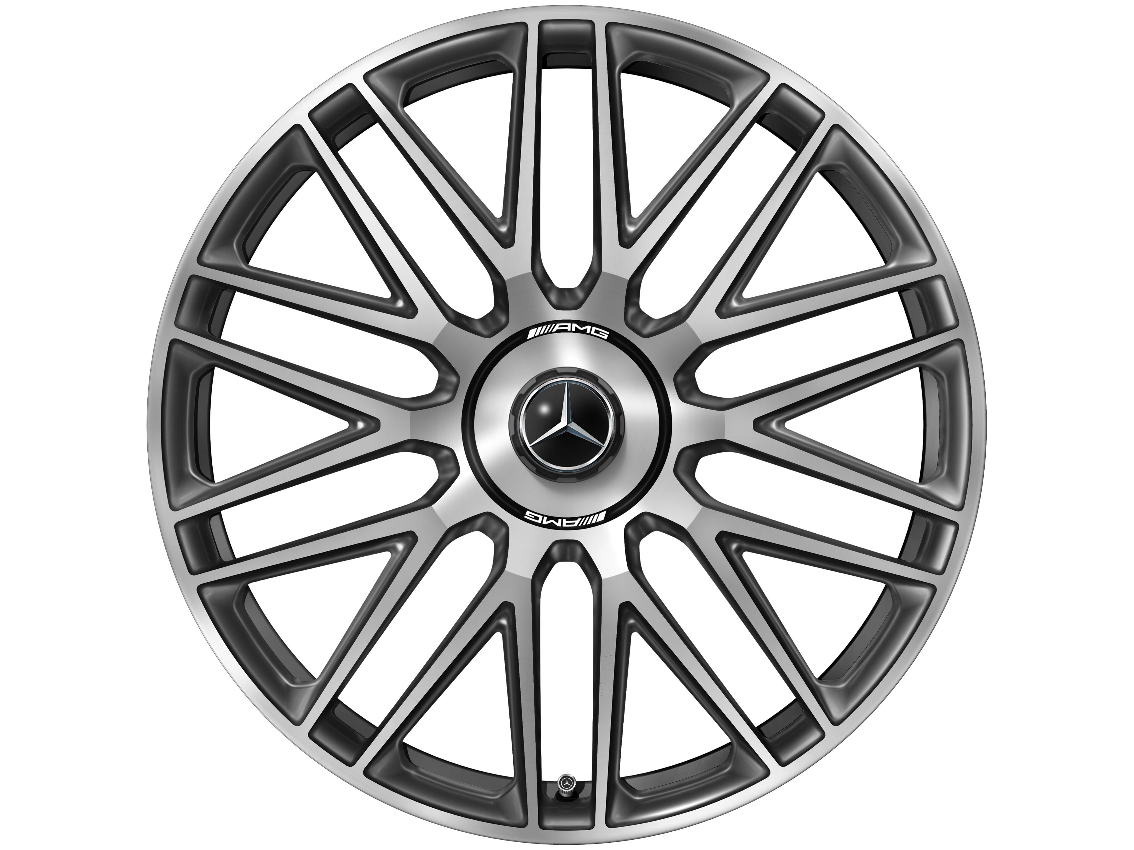 Obręcz kuta AMG 10-ramienna, 53,3 cm (21 cali) - 9,5 J x 21 ET 33, czerń / dark platin gloss