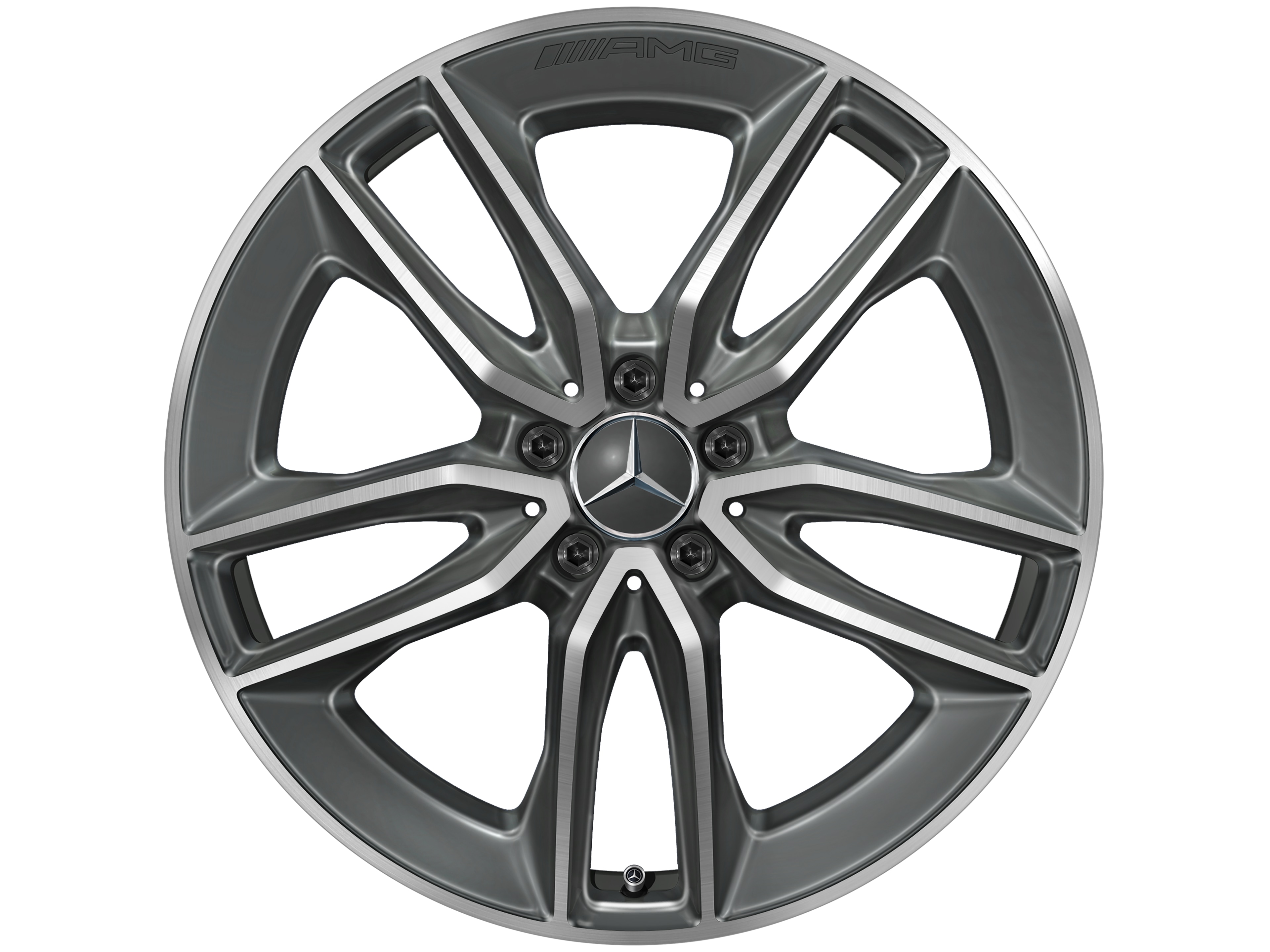 Obręcz AMG z 5 podwójnymi ramionami, 50,8 cm (20 cali) - 9 J x 20 ET 49, szarość tantalu, toczone na połysk