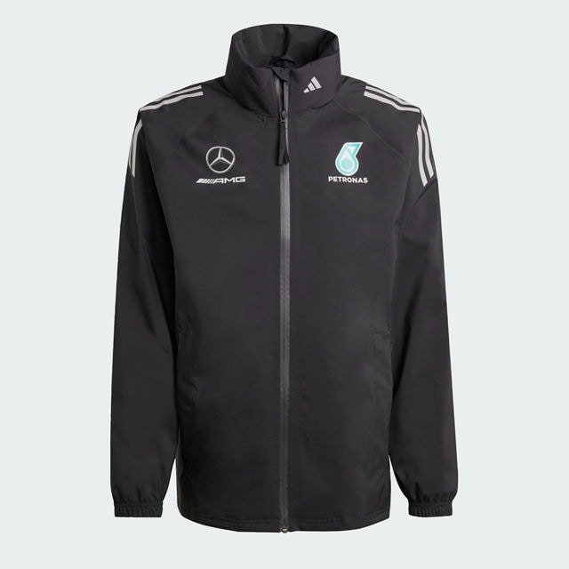 Męska kurtka przeciwdeszczowa, Mercedes-AMG F1 - czerń, S