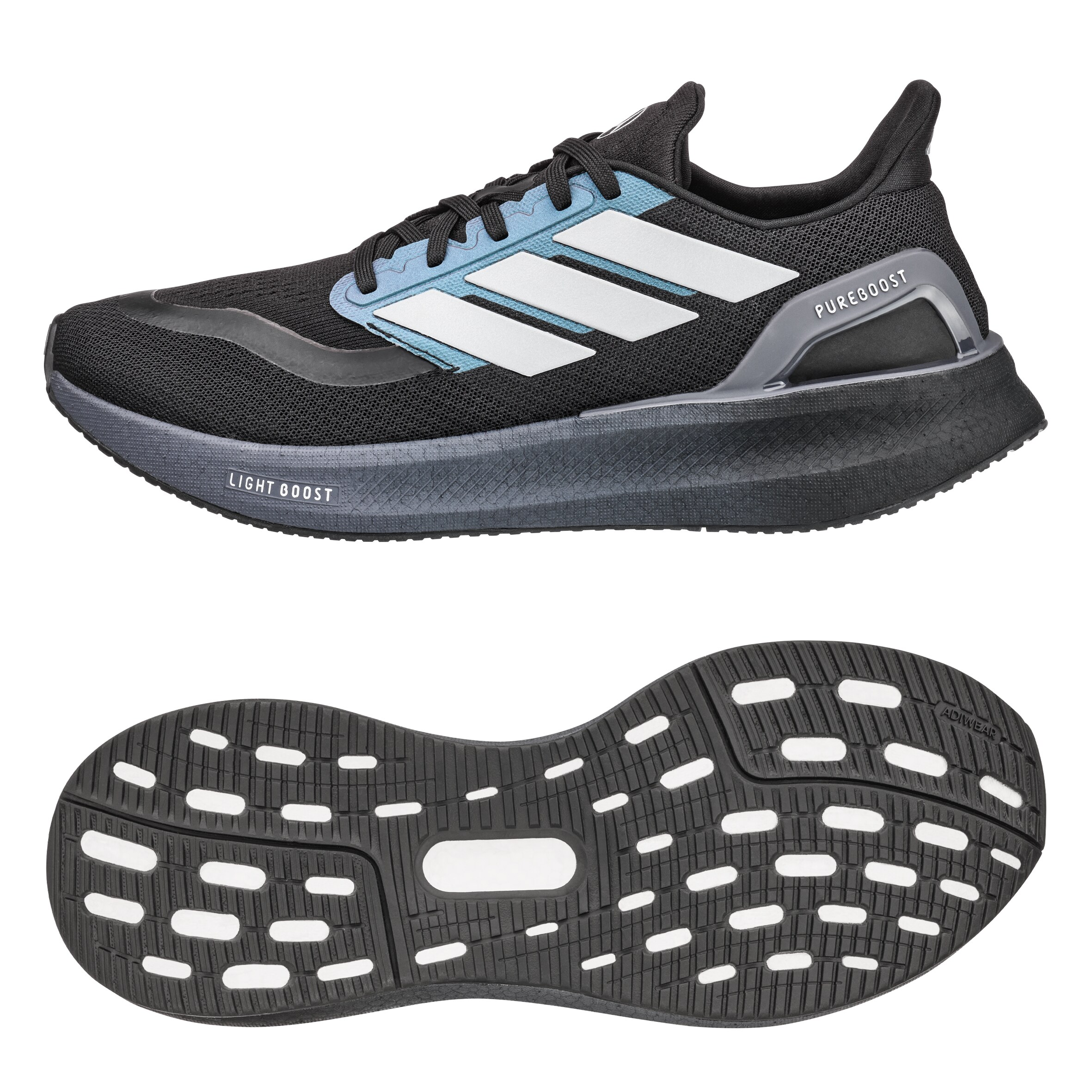 Buty do biegania, Pureboost 5 - czerń / ciemnoszary, 6,5, adidas