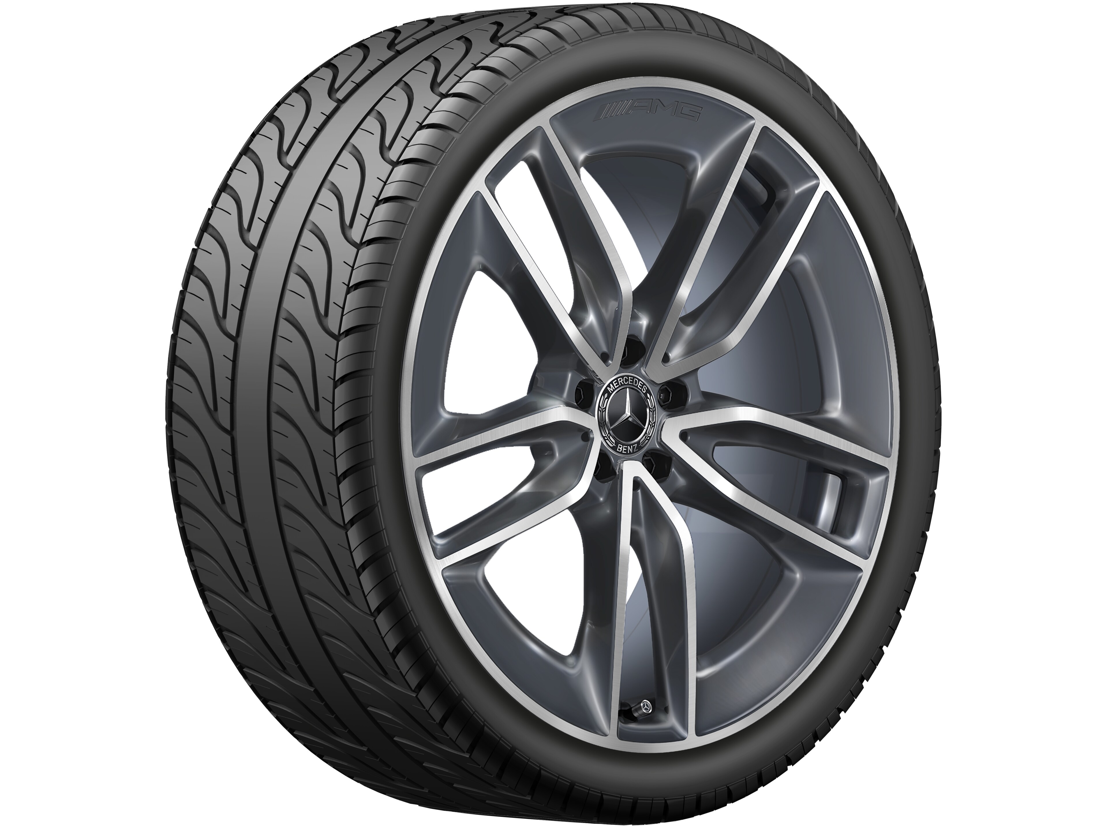 Obręcz AMG z 5 podwójnymi ramionami, 55,9 cm (22 cale) - 11 J x 22 ET 50, tremolit-metallic, toczone na połysk
