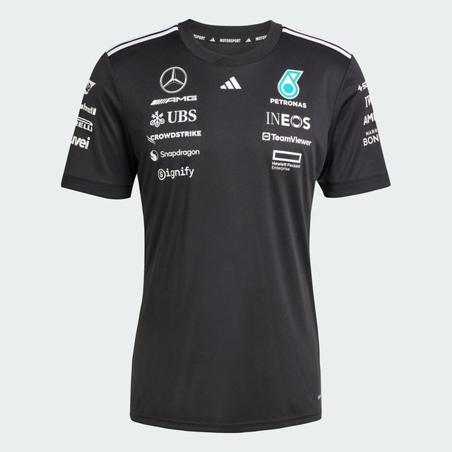 T-shirt damski, Kierowca, Mercedes-AMG F1 - czerń, XXS