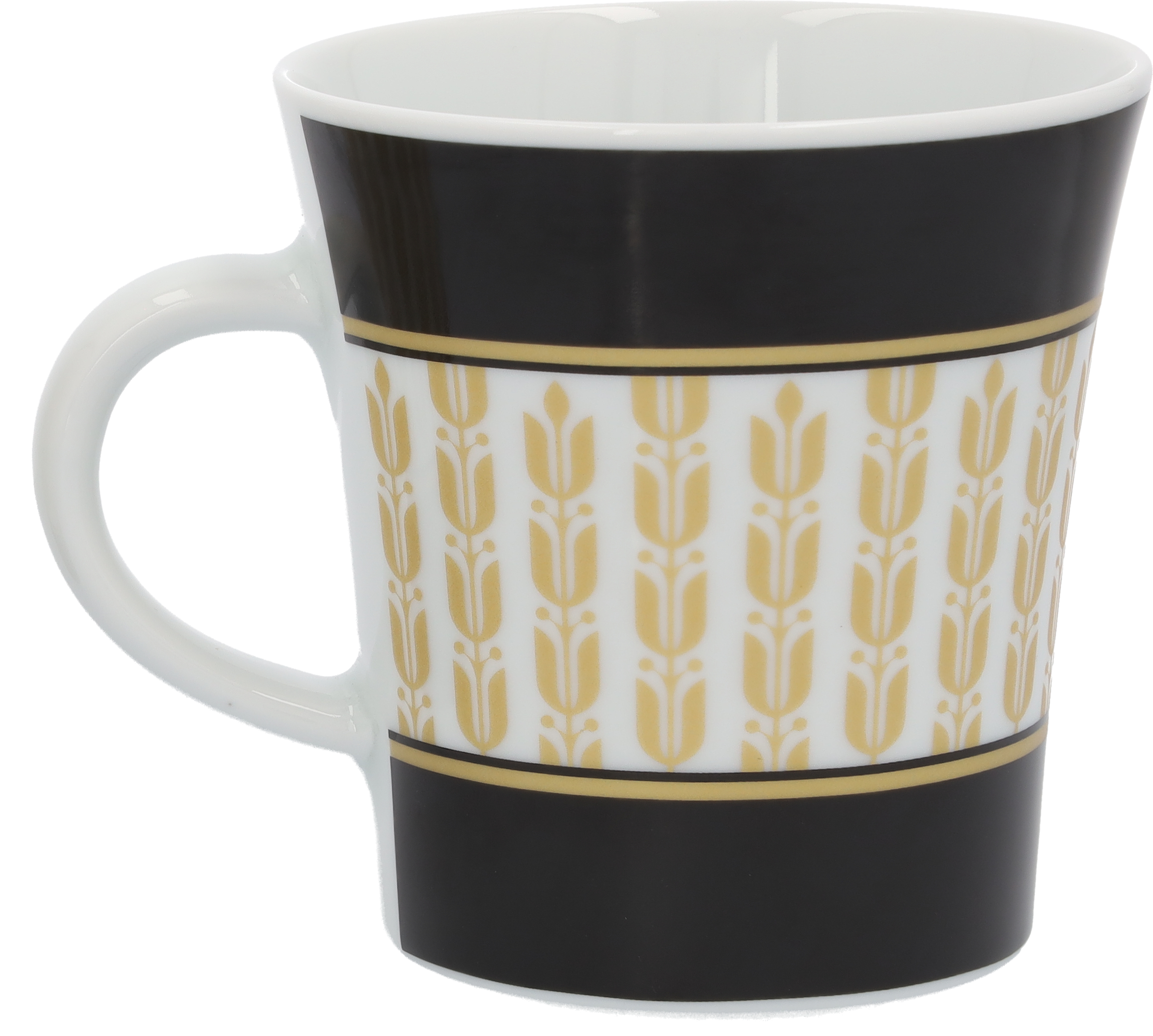Kubek do kawy - czerń / biały / złoty, porcelana, 300 ml, Kahla