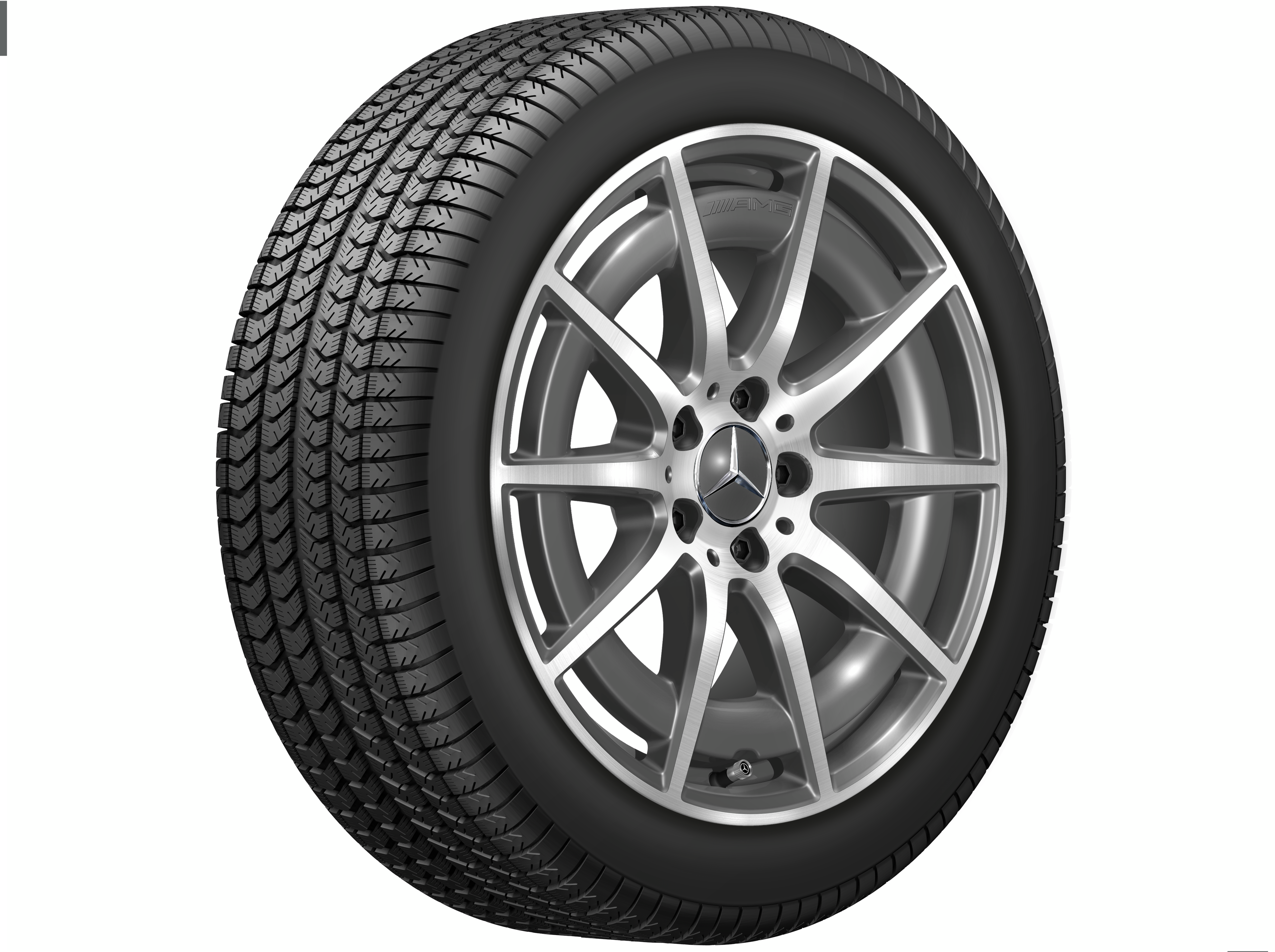 Obręcz AMG 10-ramienna, 45,7 cm (18 cali) - 8 J x 18 ET 43,1, szarość tantalu, toczone na połysk