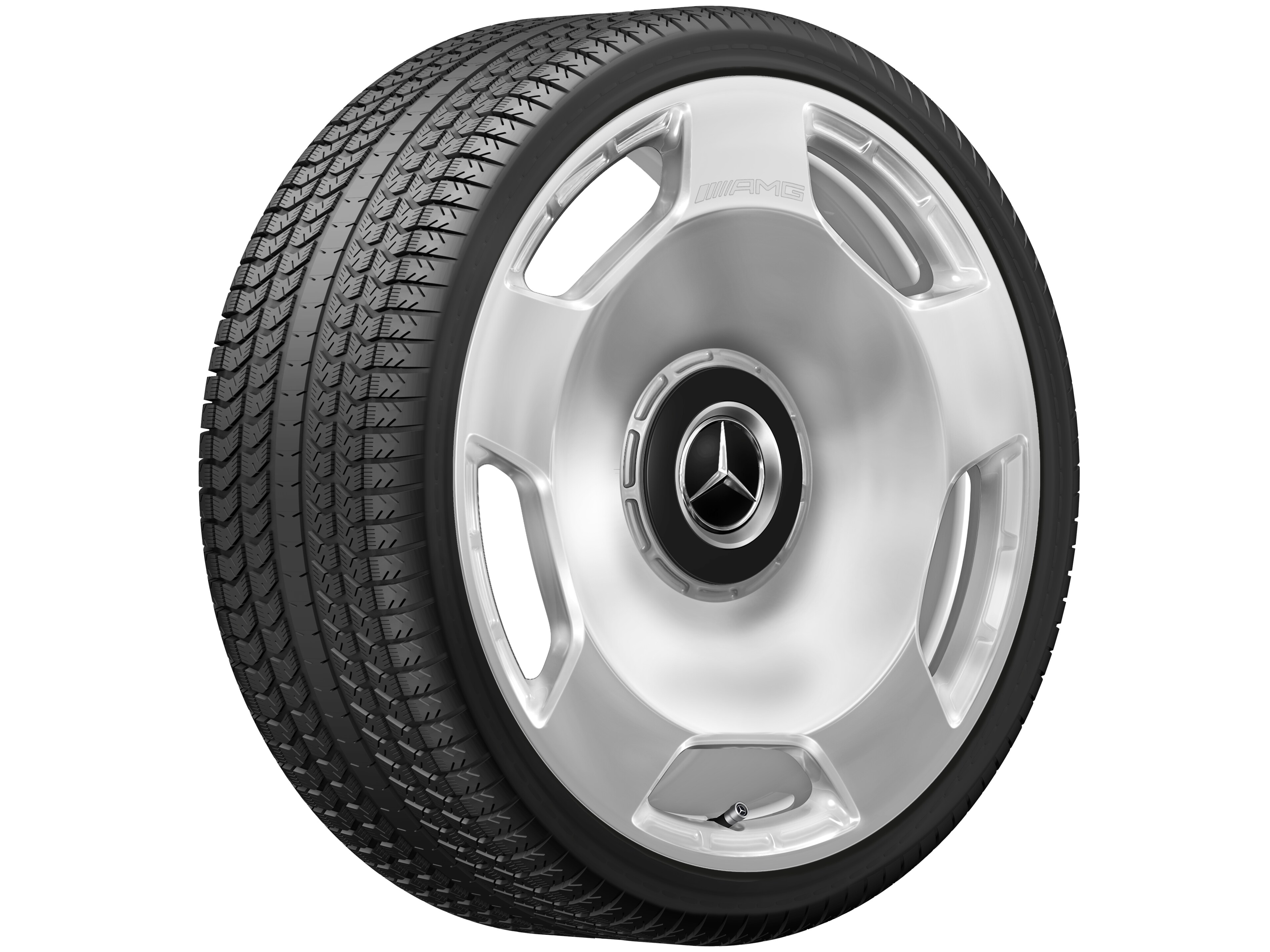 Obręcz kuta AMG 5-otworowe, 58,4 cm (23 cale) - 11,5 J x 23 ET 47, srebrny, polerowane na połysk