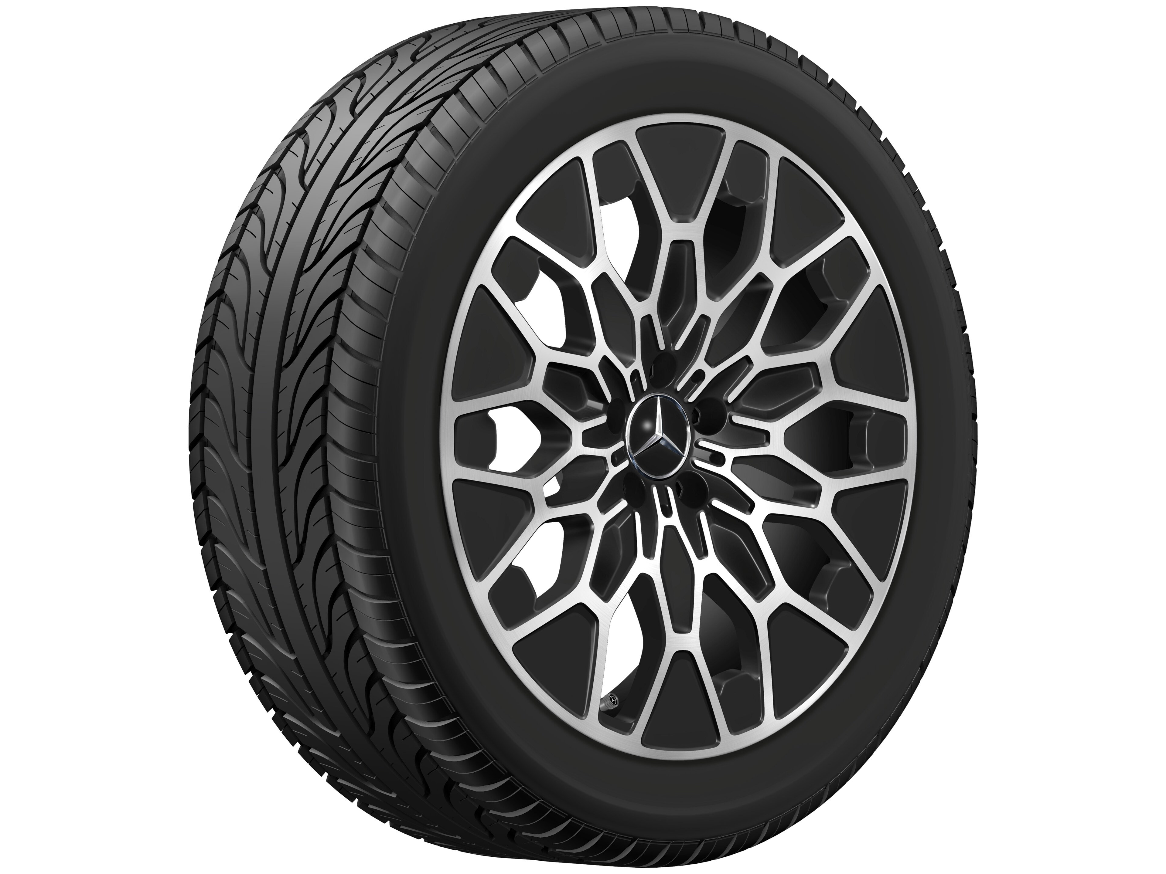 Obręcz z 10 ramionami Y, Aero, 50,8 cm (20 cali) - 8 J x 20 ET 32,7, czerń, toczone na połysk