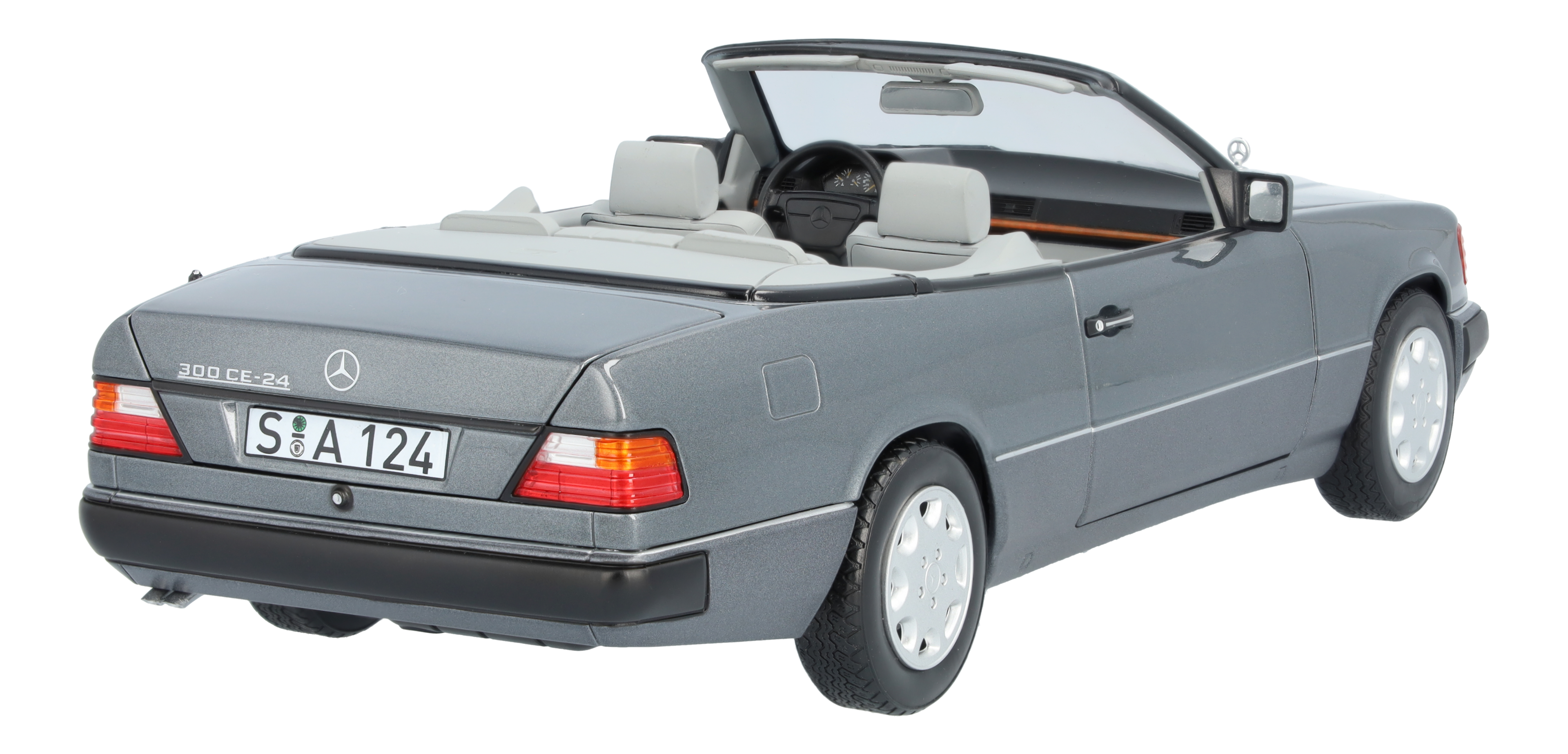 300 CE-24 Cabriolet A 124 (1991-1993) - szarość masy perłowej, Norev, 1:18
