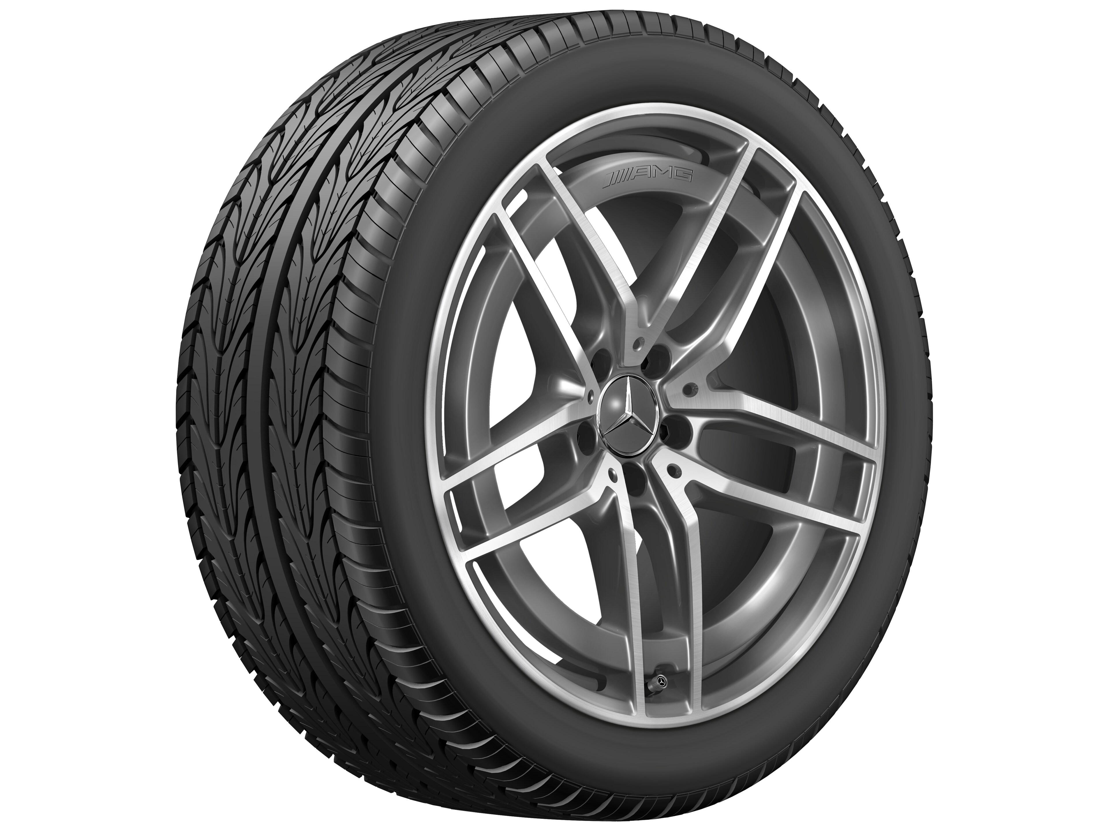 Obręcz AMG z 5 podwójnymi ramionami, 50,8 cm (20 cali) - 11 J x 20 ET 56, szarość tantalu, toczone na połysk