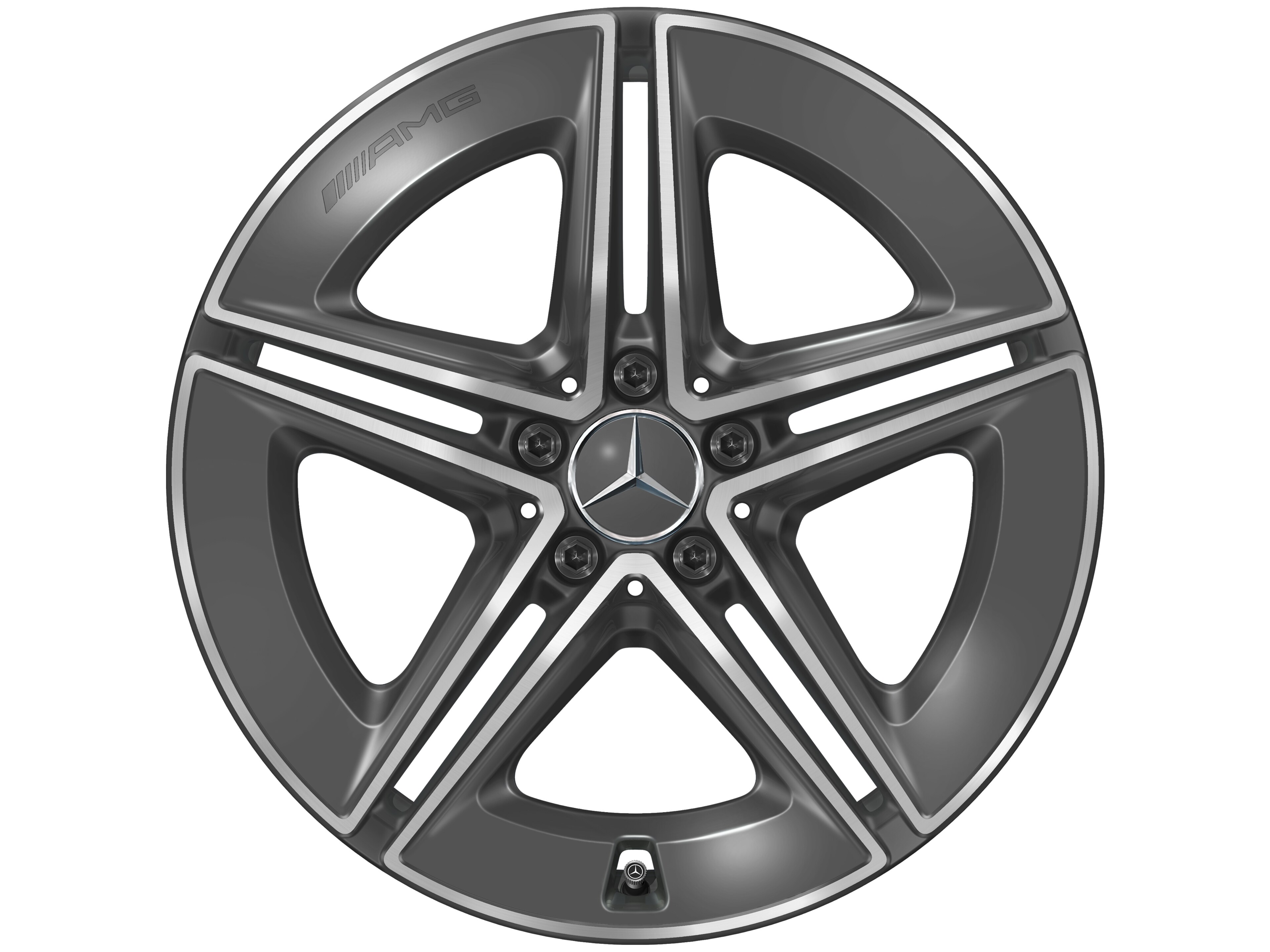 Obręcz AMG z 5 podwójnymi ramionami, 48,3 cm (19 cali) - 8 J x 19 ET 21,5, szarość tantalu, toczone na połysk