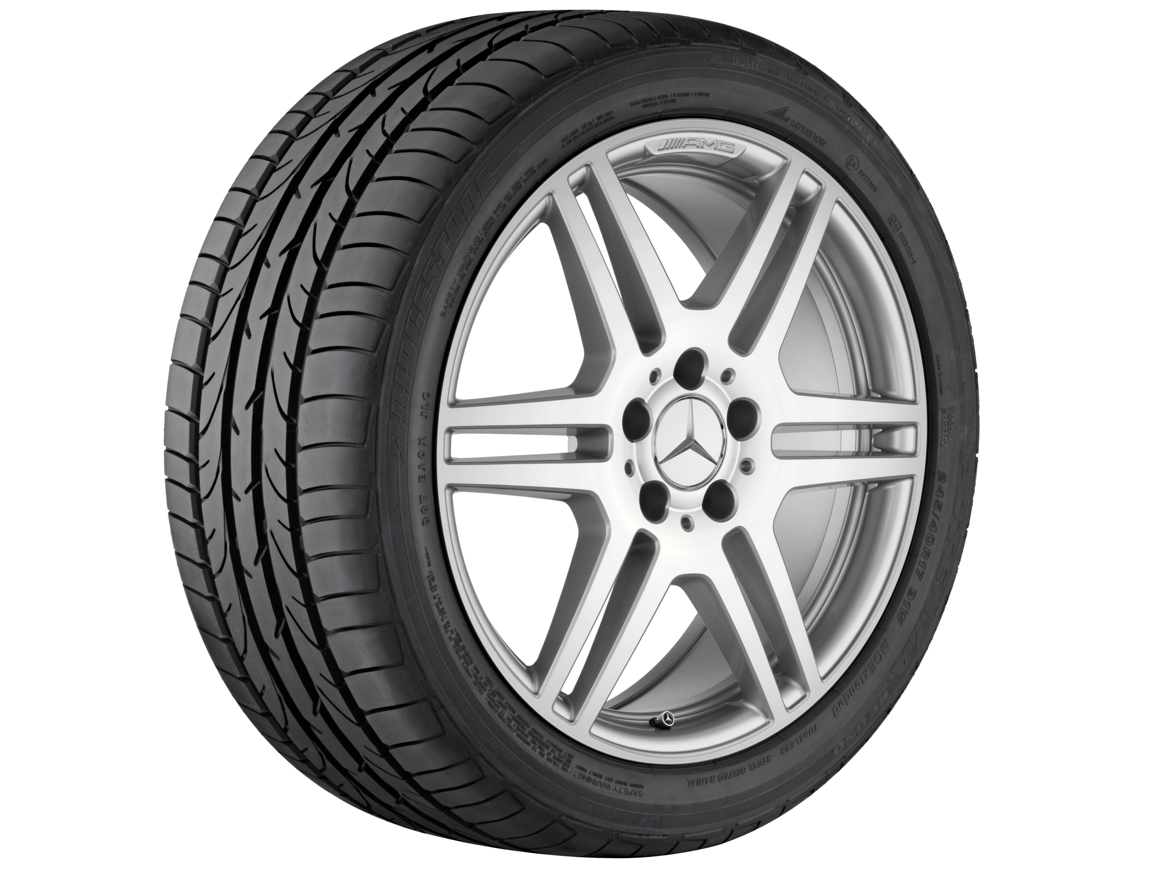 Obręcz AMG z 6 podwójnymi ramionami, 45,7 cm (18 cali) - 8,5 J x 18 ET 48, srebrny, toczone na połysk