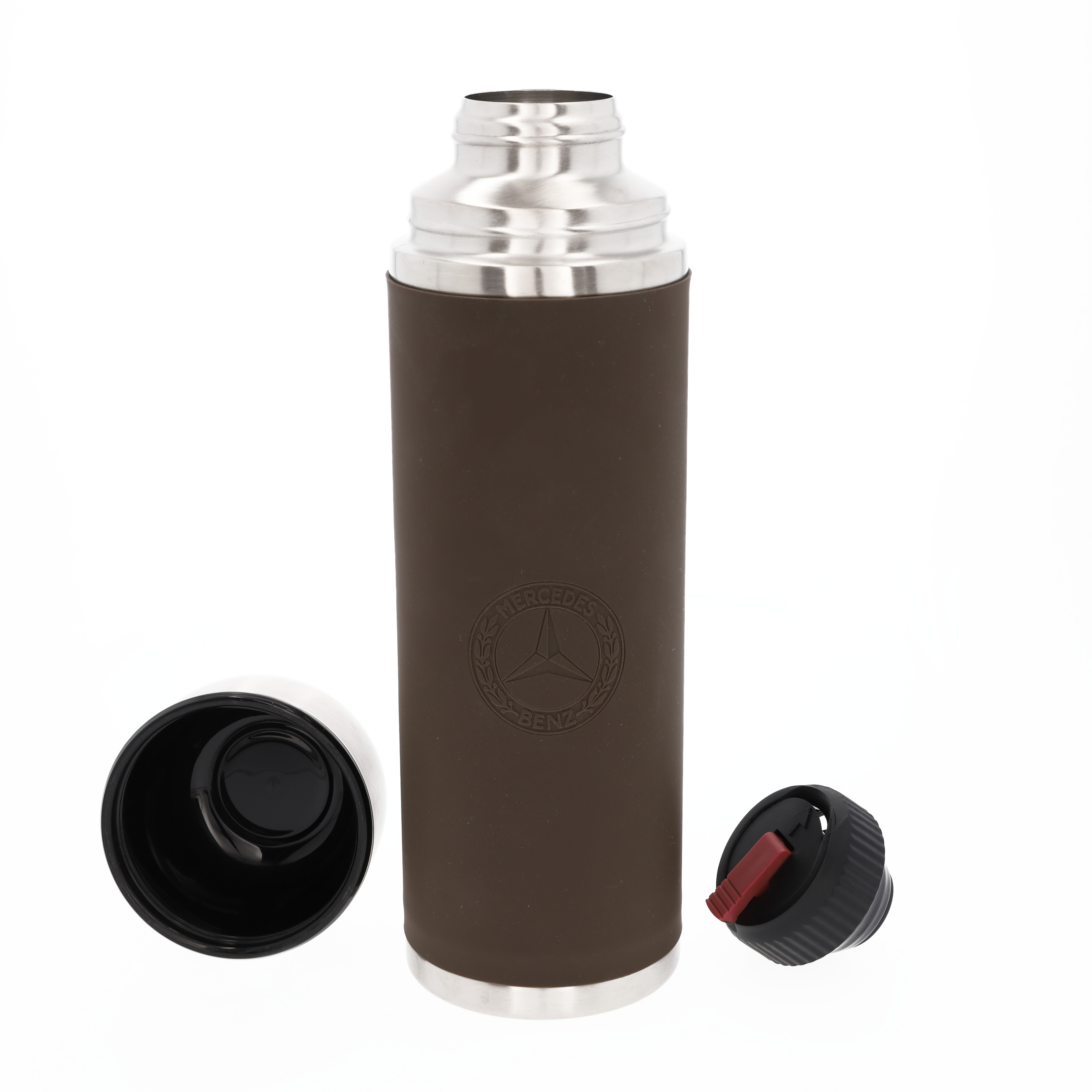 Termos - brązowy, stal nierdzewna / silikon / tworzywo sztuczne, emsa, 1000 ml