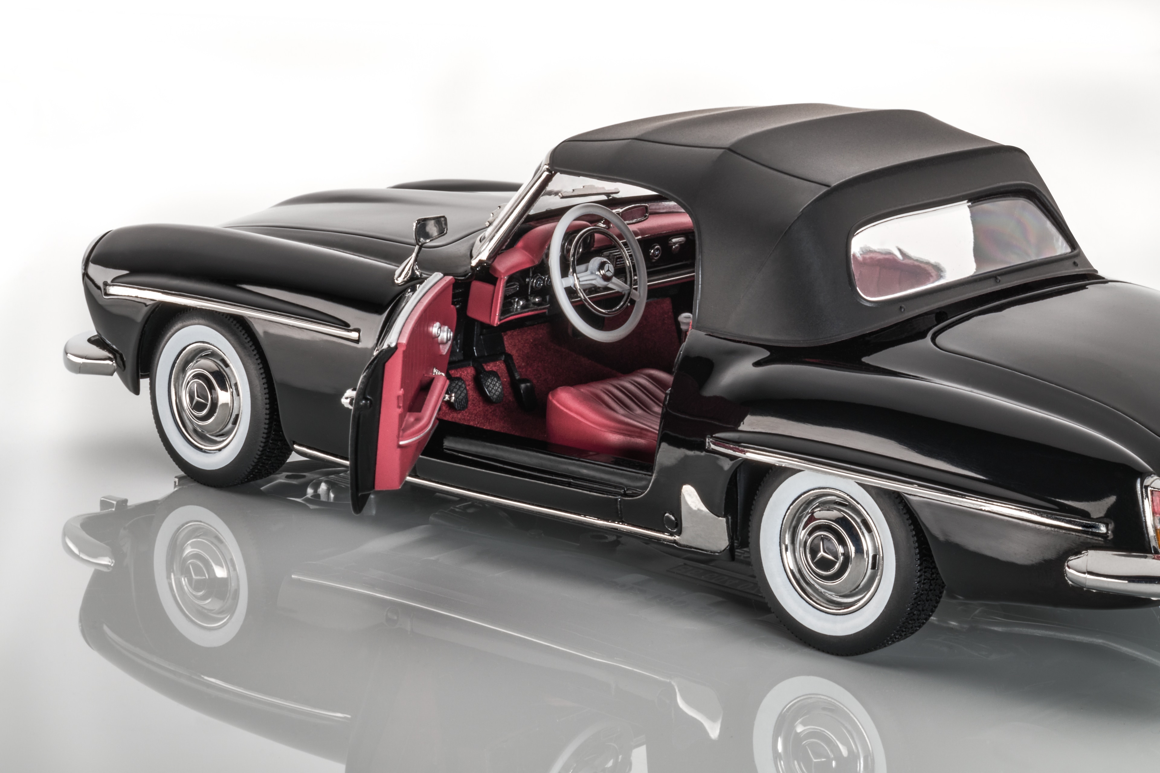190 SL Roadster W 121 (1954-1963) - czerń, Norev, 1:18
