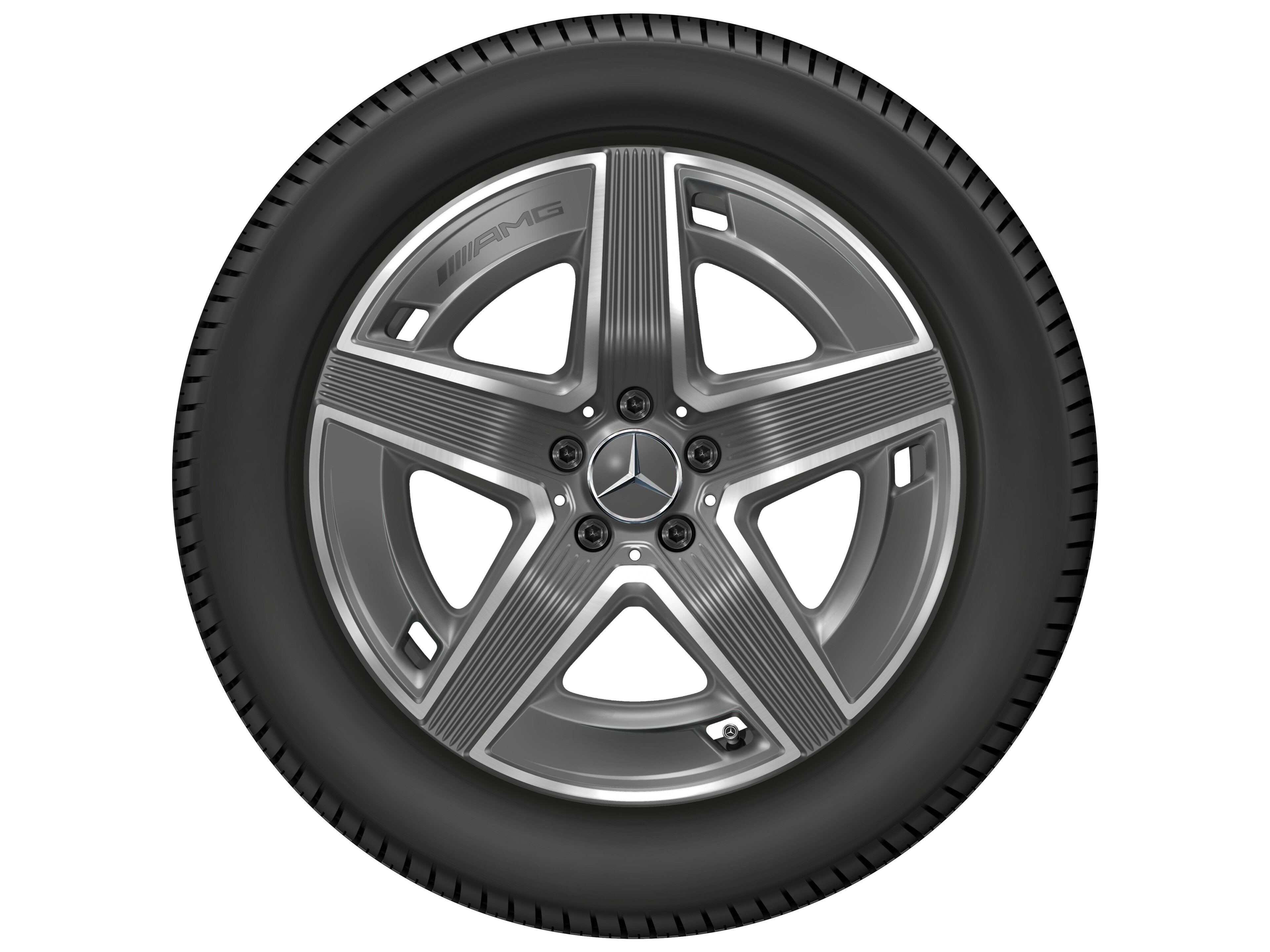 Obręcz AMG 5-ramienna, 48,3 cm (19 cali) - 9 J x 19 ET 30, szarość tantalu, toczone na połysk