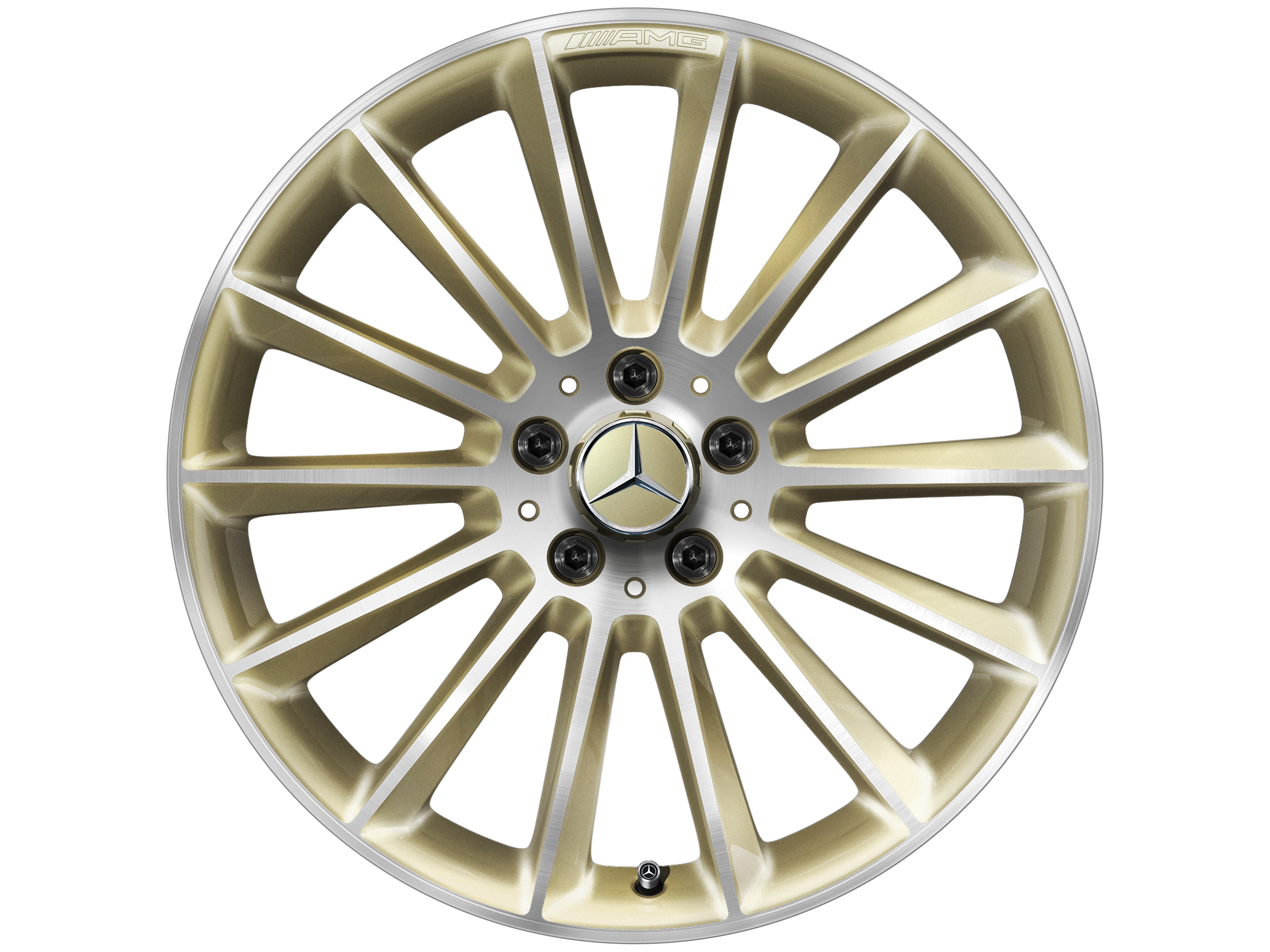 Wieloramienna obręcz koła AMG, 48,3 cm (19 cali) - 8 J x 19 ET 40, złoty, toczone na połysk