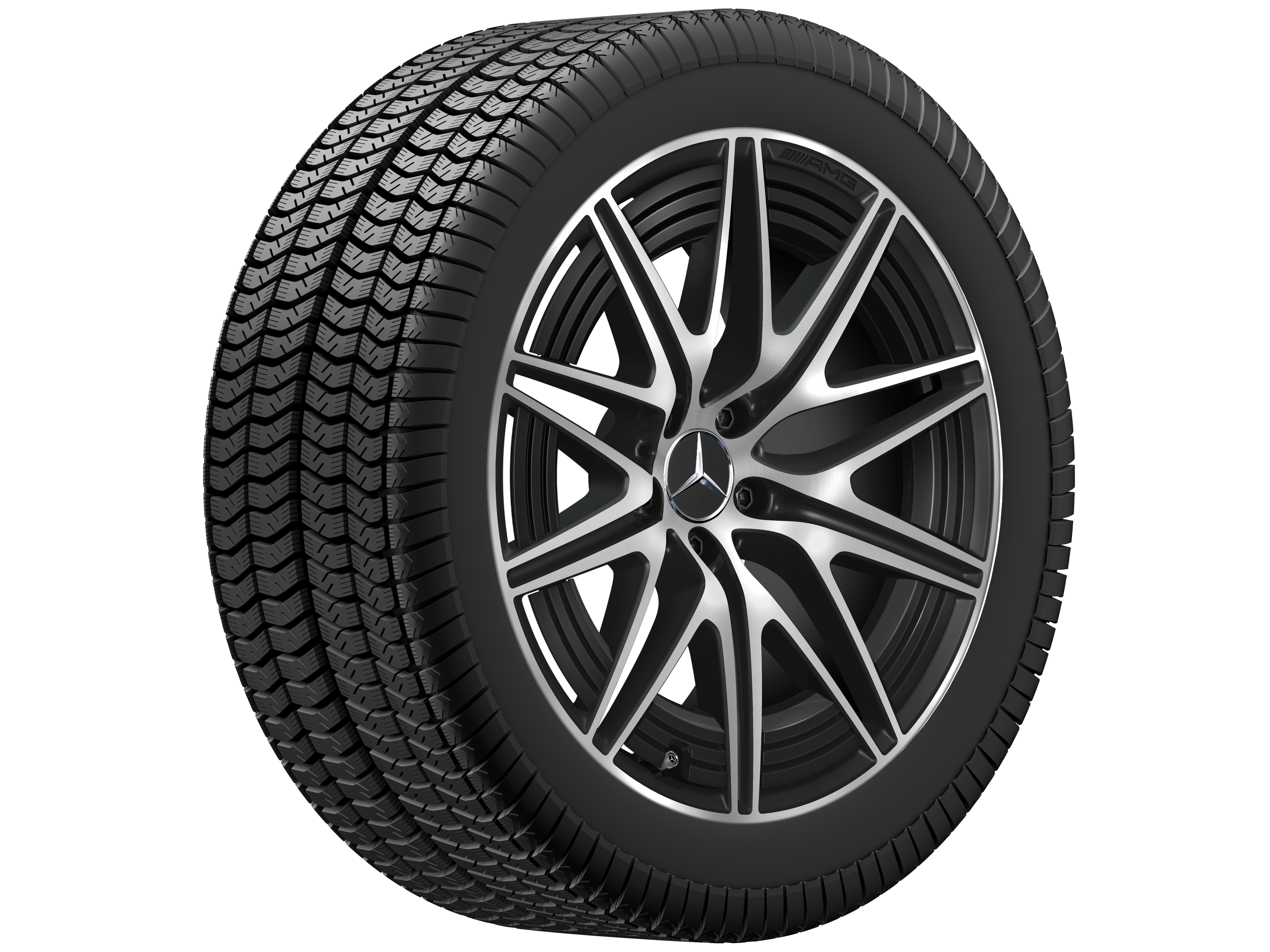 Obręcz AMG 10-ramienna, 50,8 cm (20 cali) - 9,5 J x 20 ET 32,1, czarny mat, toczone na połysk
