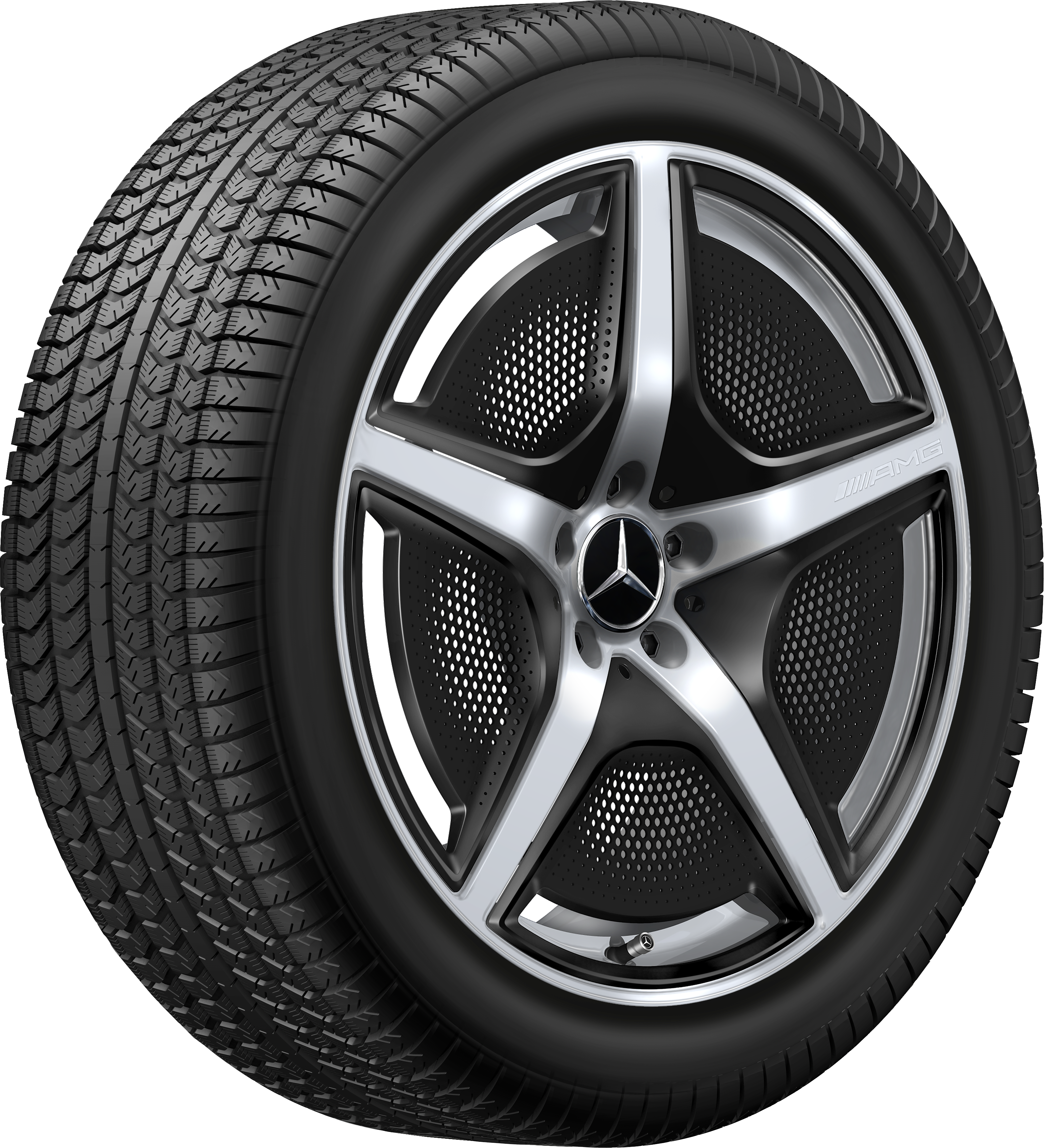 Obręcz AMG 5-ramienna, 50,8 cm (20 cali) - 10 J x 20 ET 66, srebro wanadu, intensywnie błyszczące