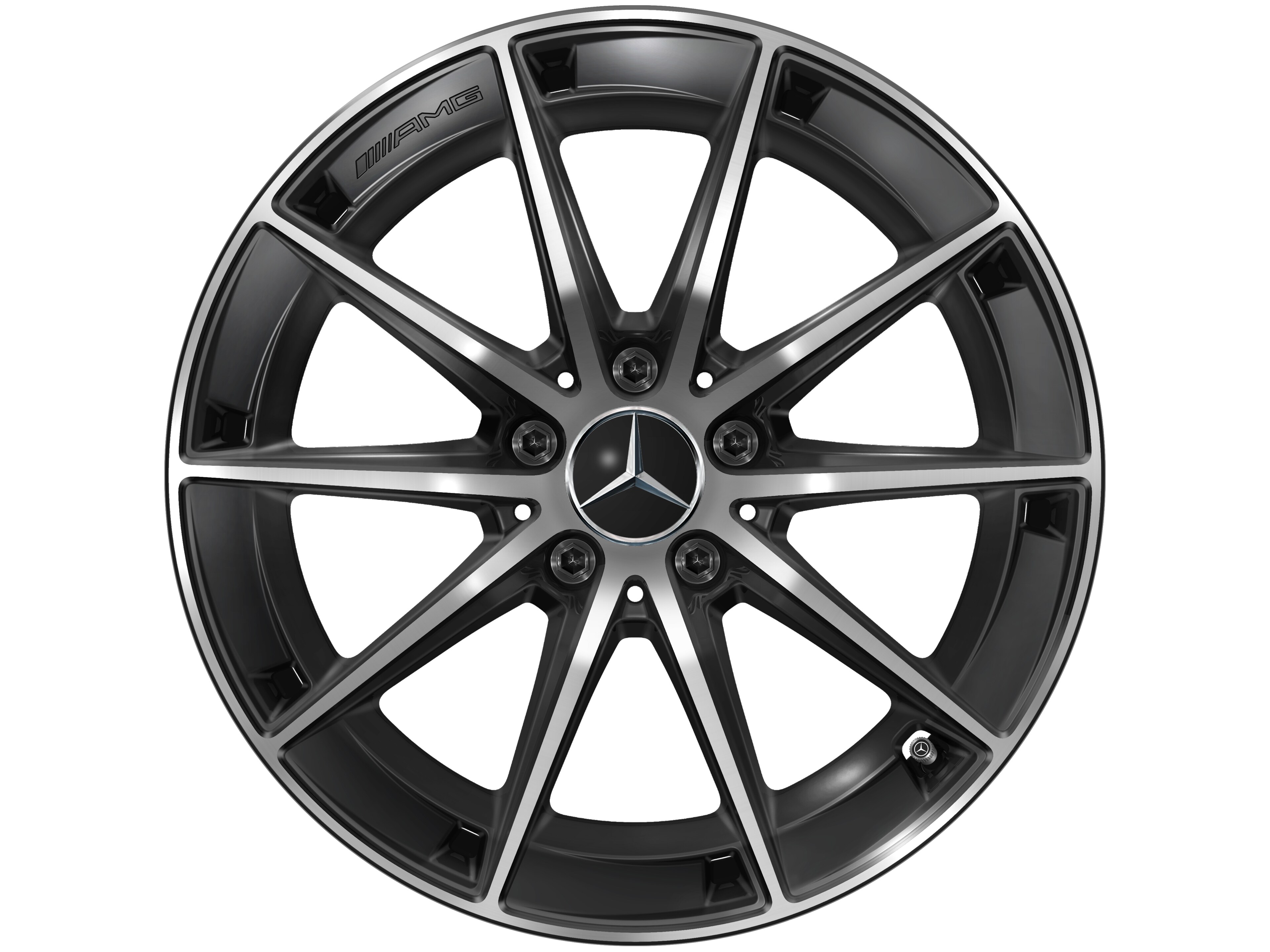 Obręcz AMG 10-ramienna, 45,7 cm (18 cali) - 8 J x 18 ET 40, czerń, toczone na połysk