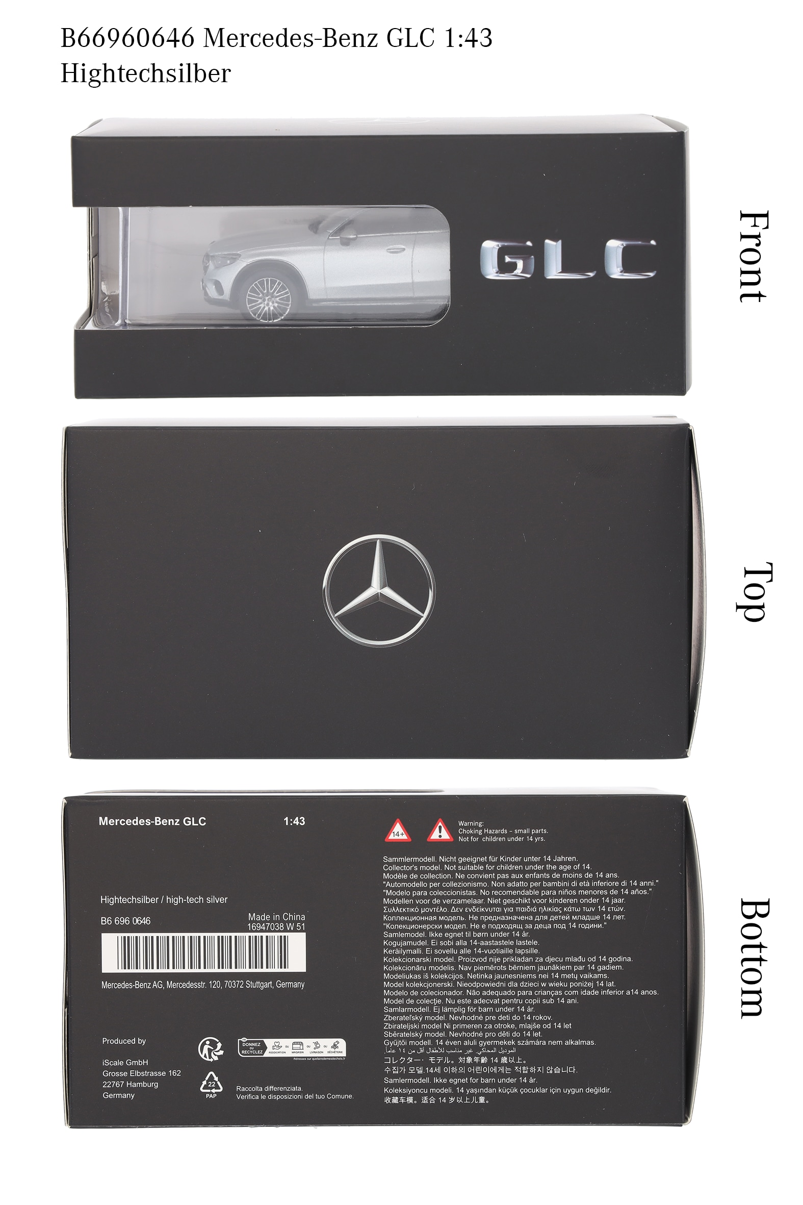GLC, AVANTGARDE, X254 - srebro hightech, iScale, 1:43