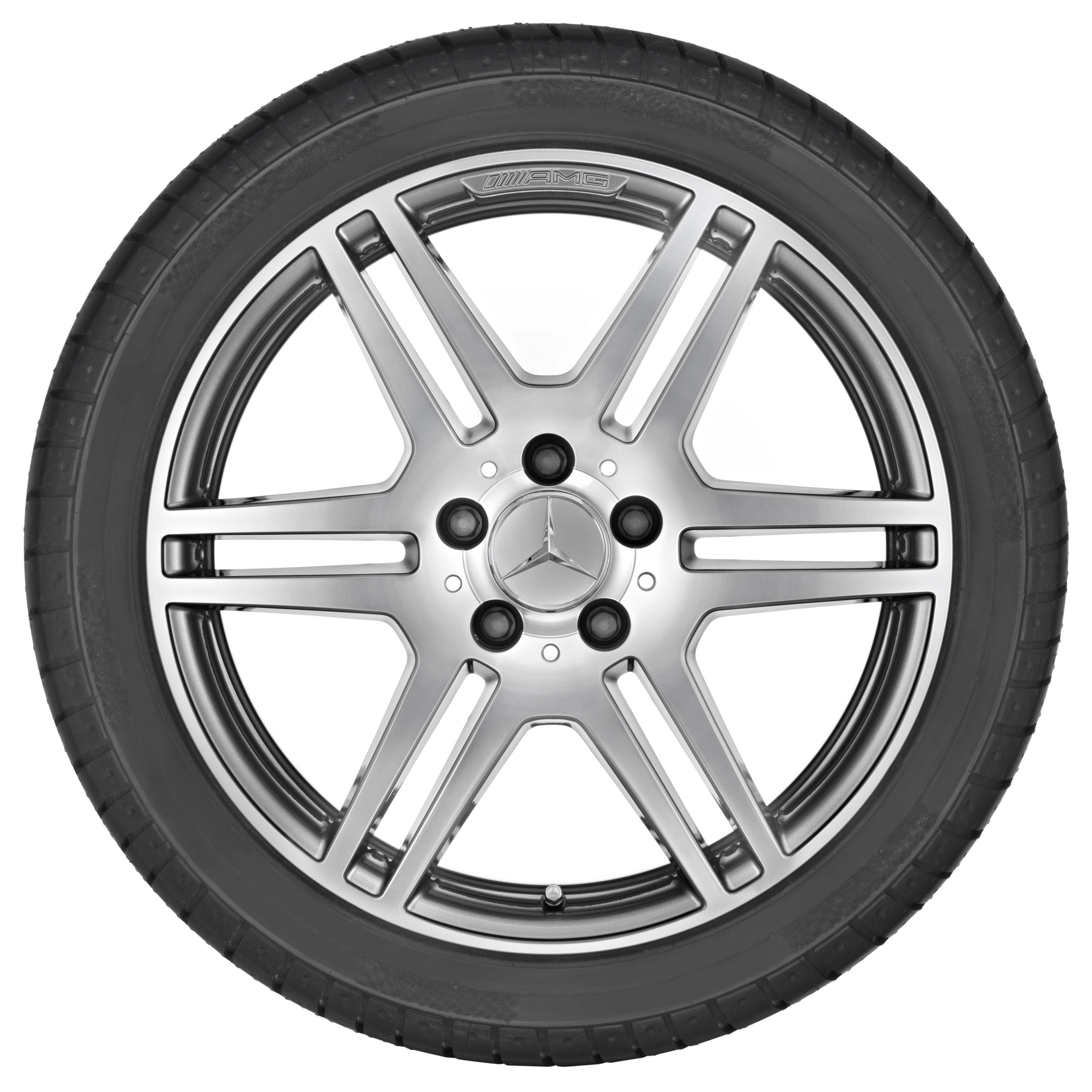 Obręcz AMG z 6 podwójnymi ramionami, 45,7 cm (18 cali) - 8 J x 18 ET 45, szarość tytanu, toczone na połysk