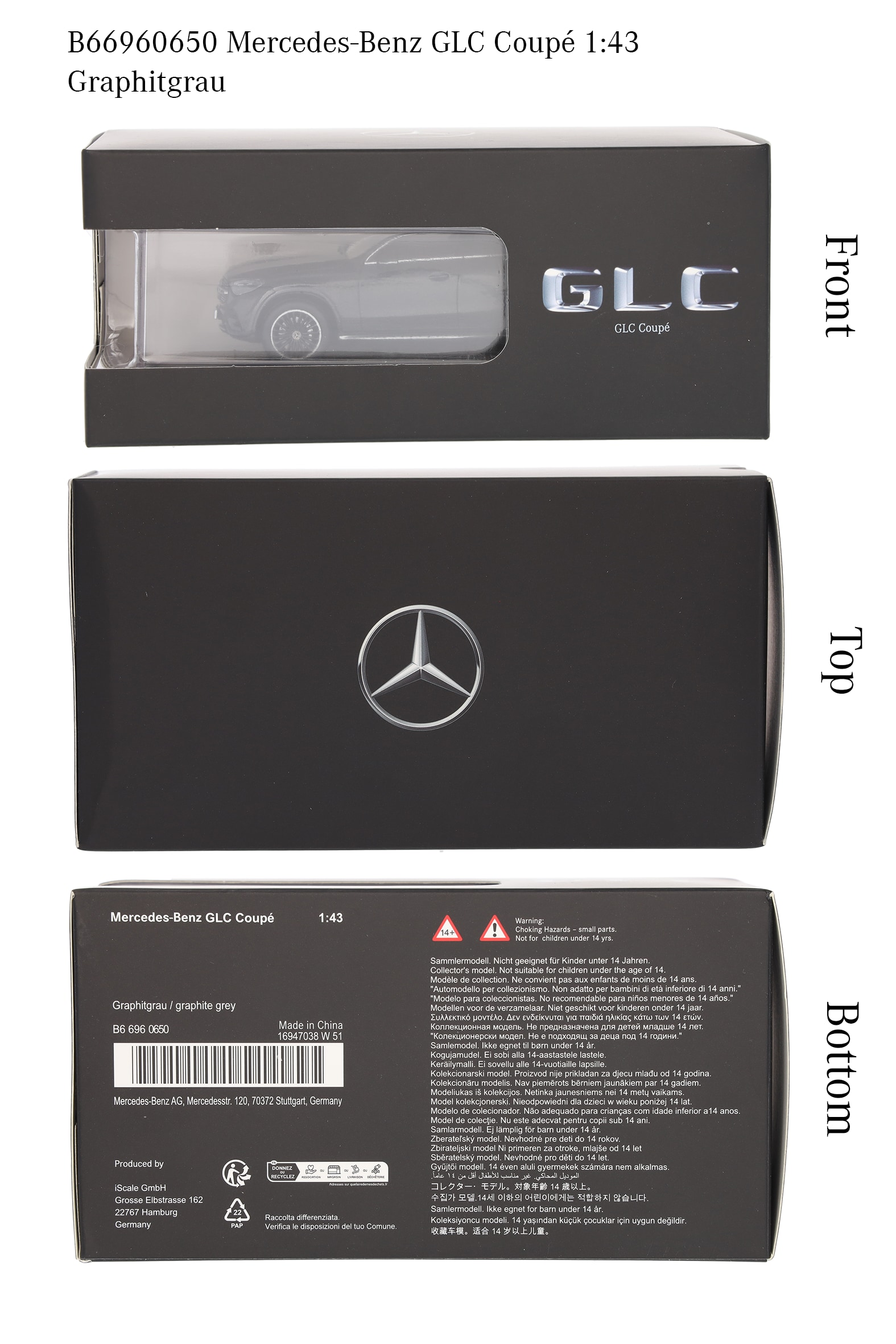 GLC Coupé, AMG Line, C254 - grafitowoszary, iScale, 1:43