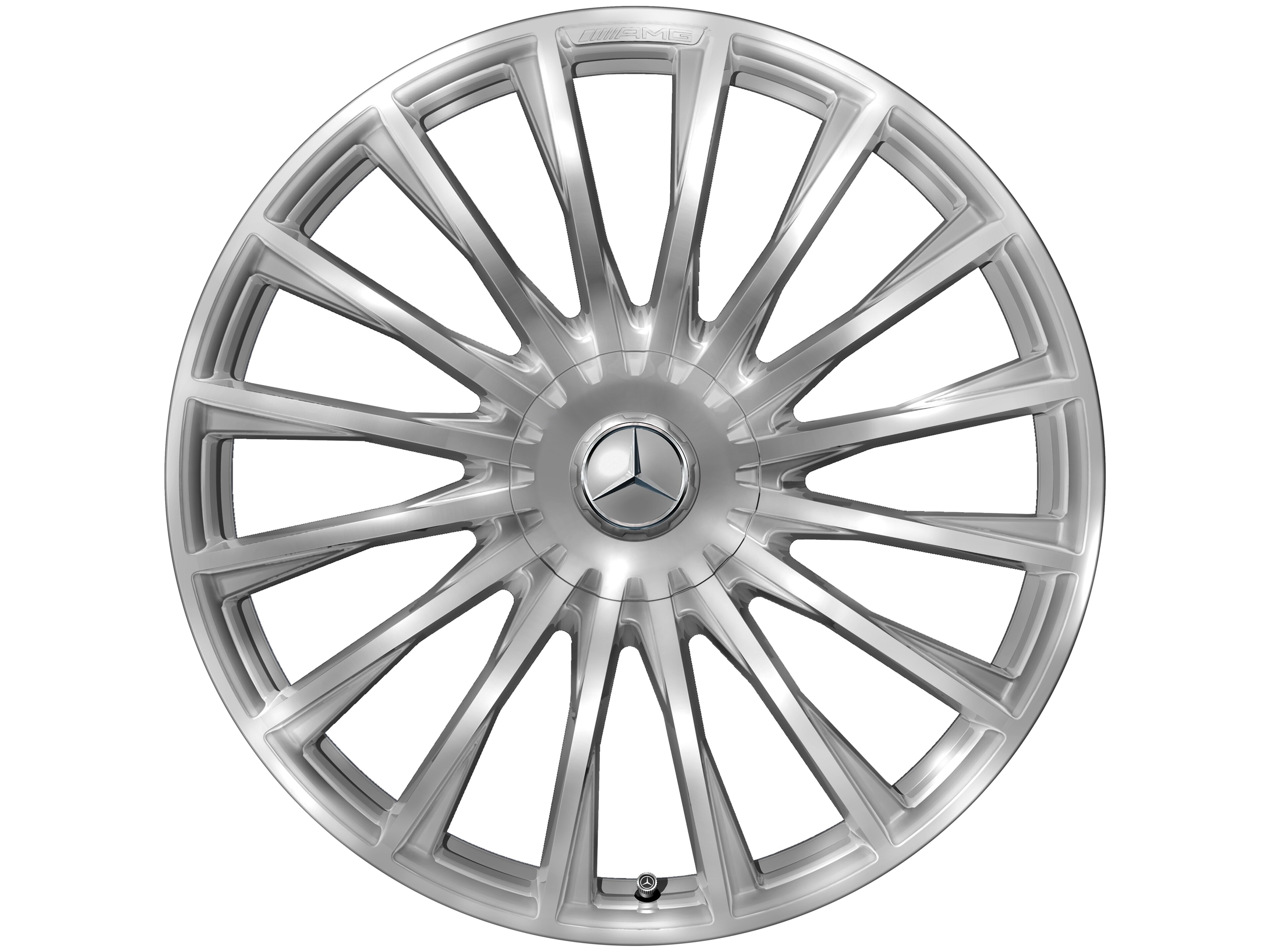 Obręcz kuta AMG wieloramienna, 53,3 cm (21 cali) - 10,5 J x 21 ET 50, srebrny, polerowane na połysk